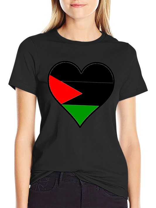 Palestine Flag Heart Graphic T-Shirt