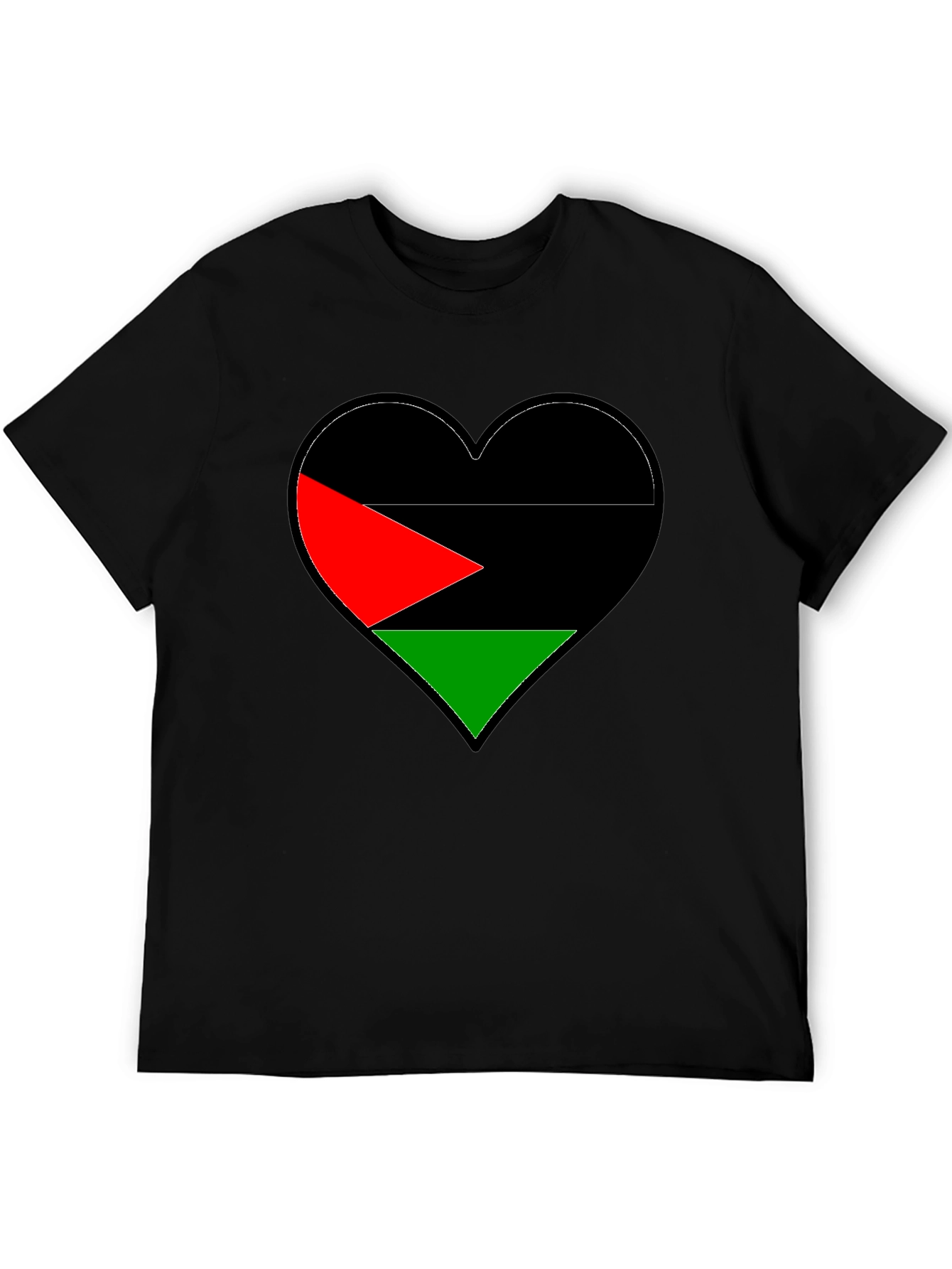 Palestine Flag Heart Graphic T-Shirt