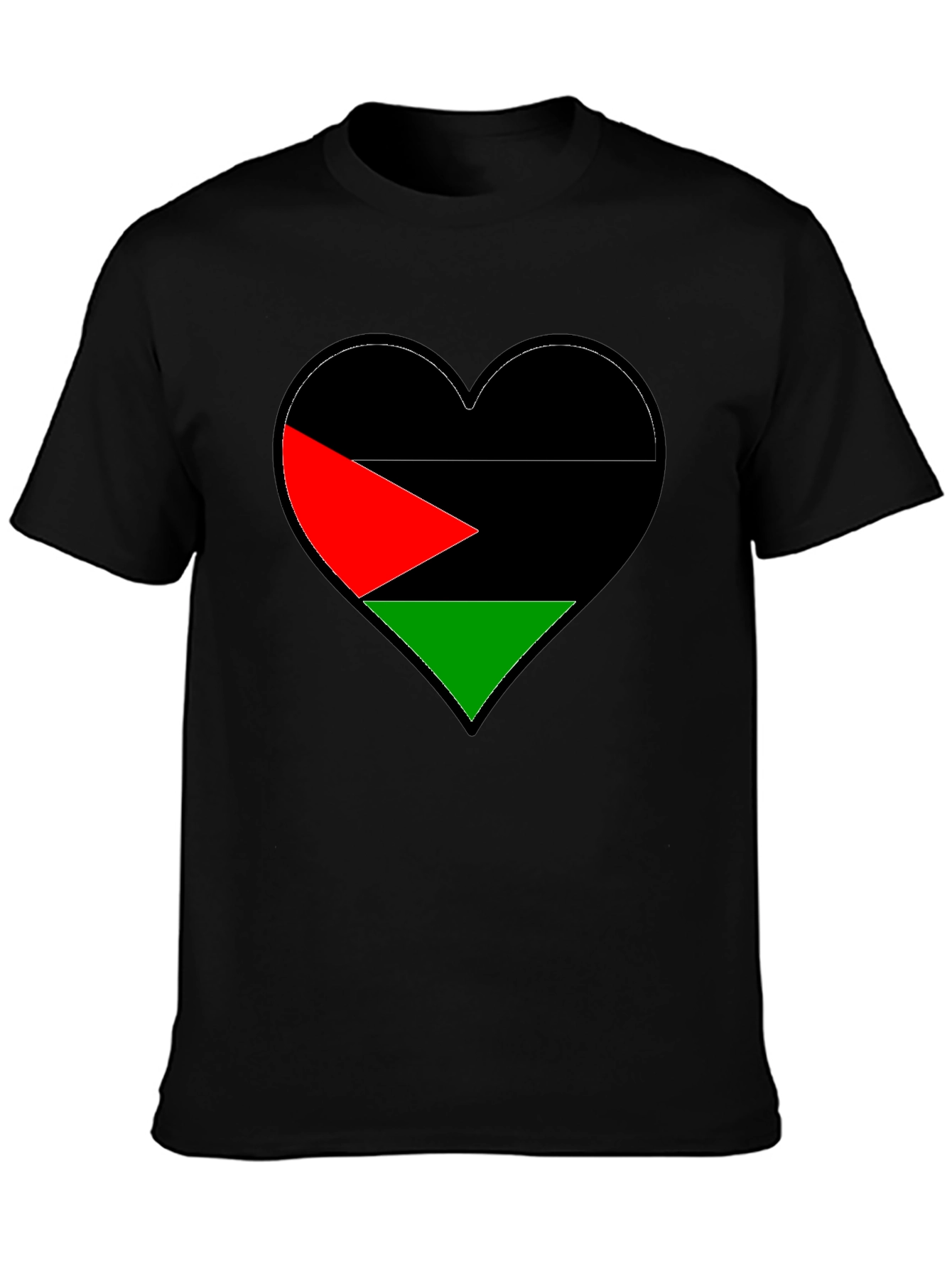 Palestine Flag Heart Graphic T-Shirt