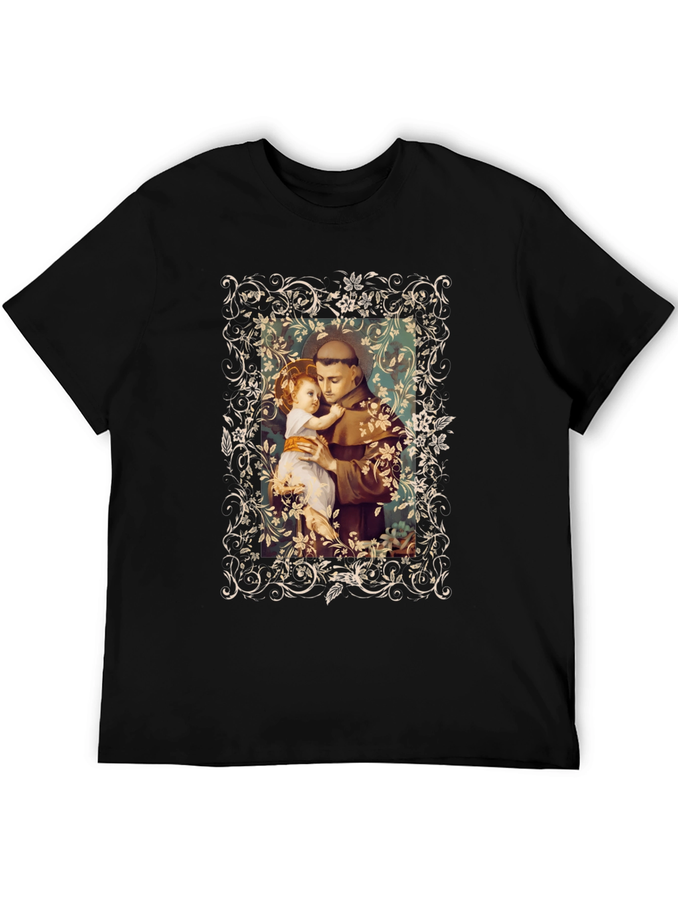 St. Anthony and Child Graphic Tee - Black
