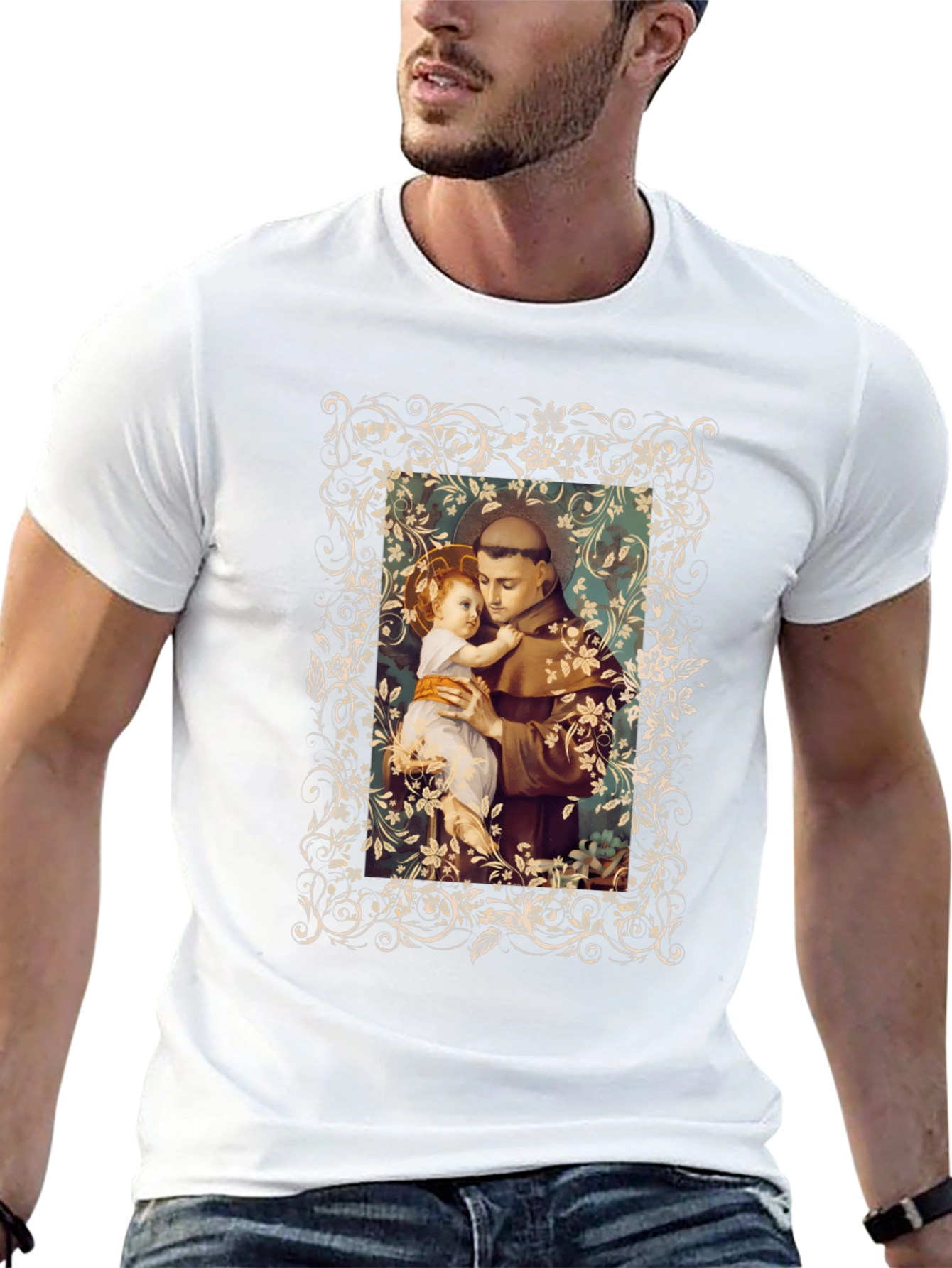 St. Anthony and Child Graphic Tee - Black