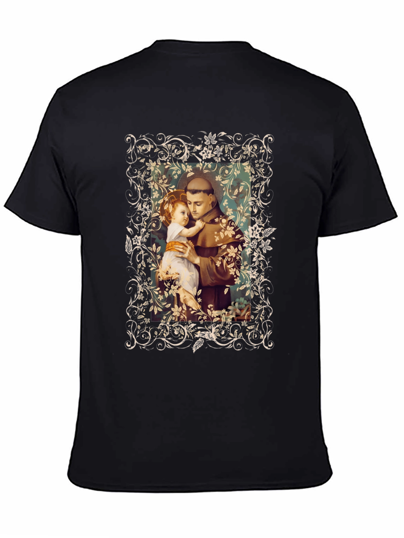 St. Anthony and Child Graphic Tee - Black