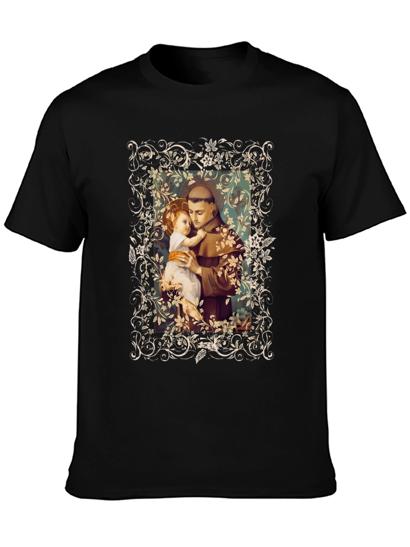 St. Anthony and Child Graphic Tee - Black