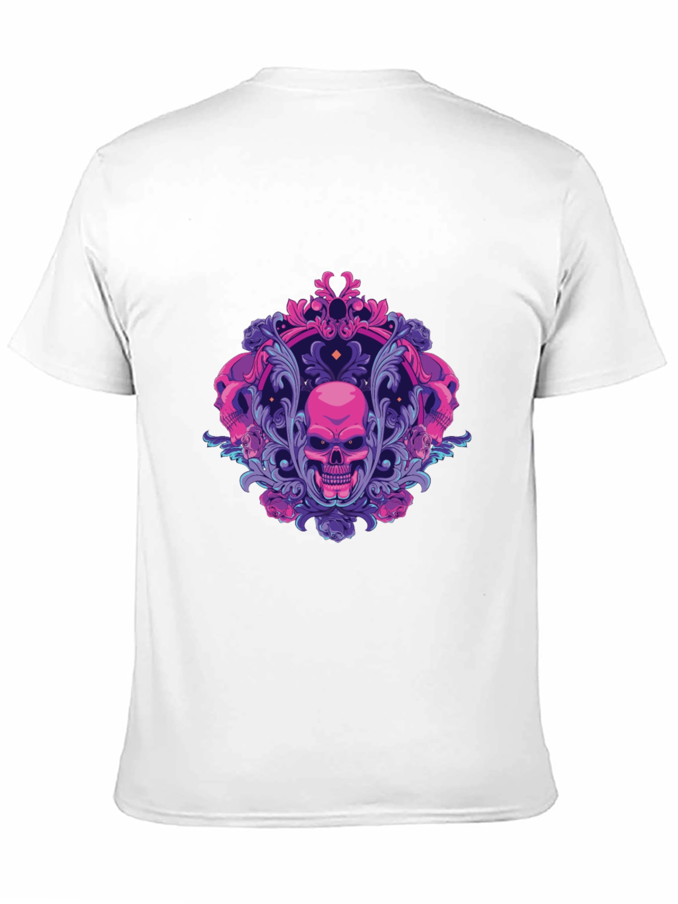 Skull Ornament Graphic Tee - Gothic Design