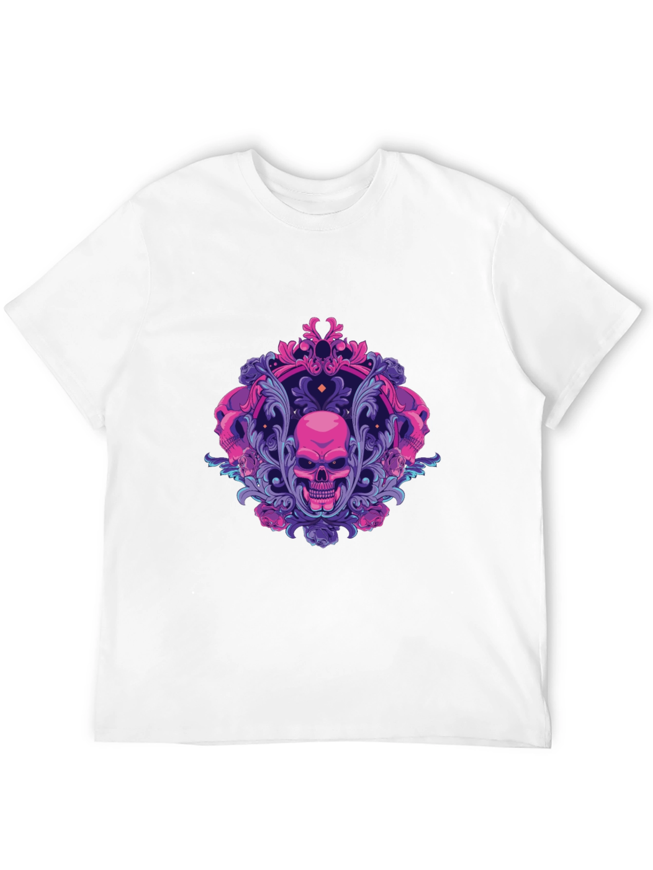 Skull Ornament Graphic Tee - Gothic Design