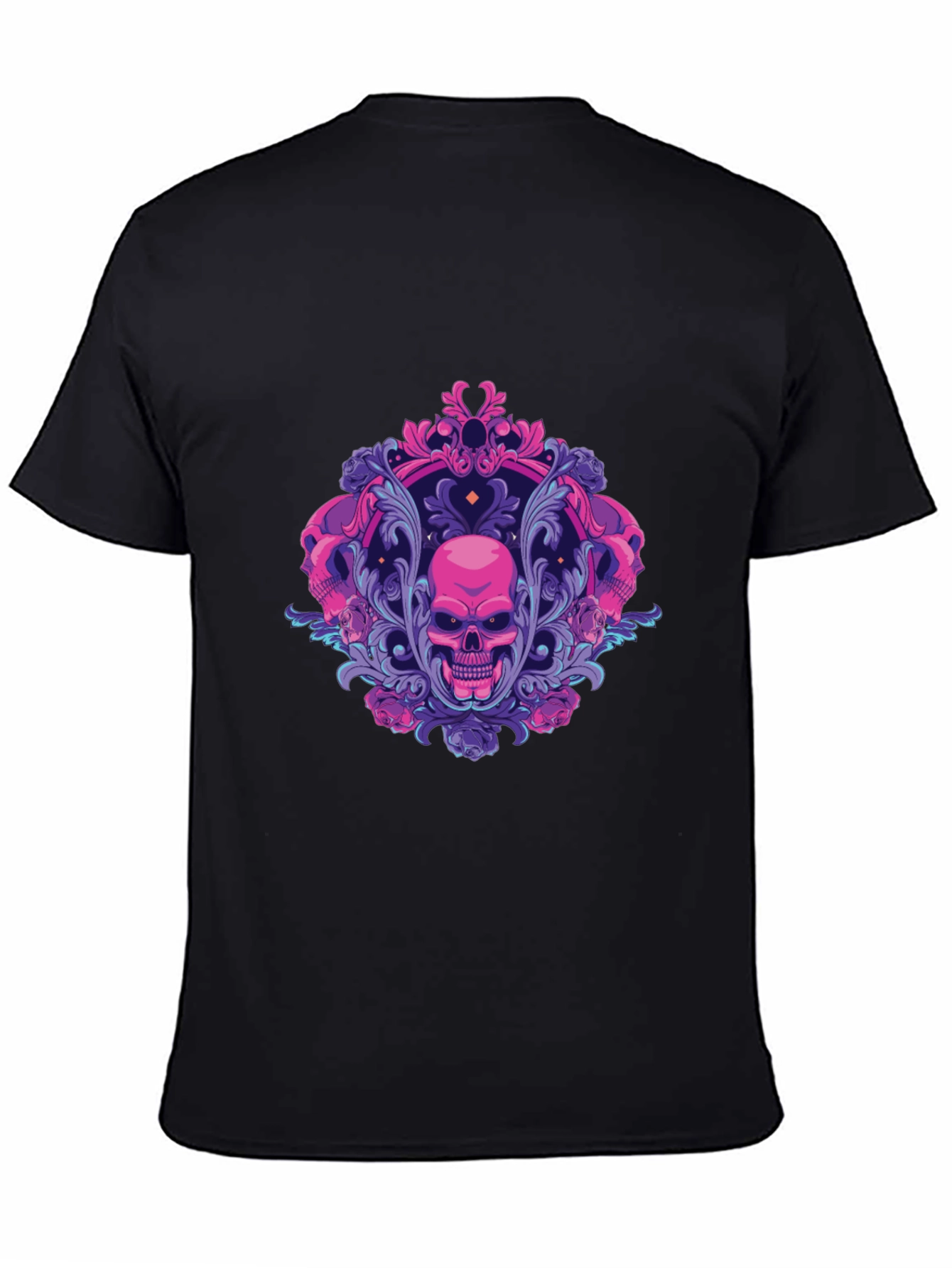 Skull Ornament Graphic Tee - Gothic Design
