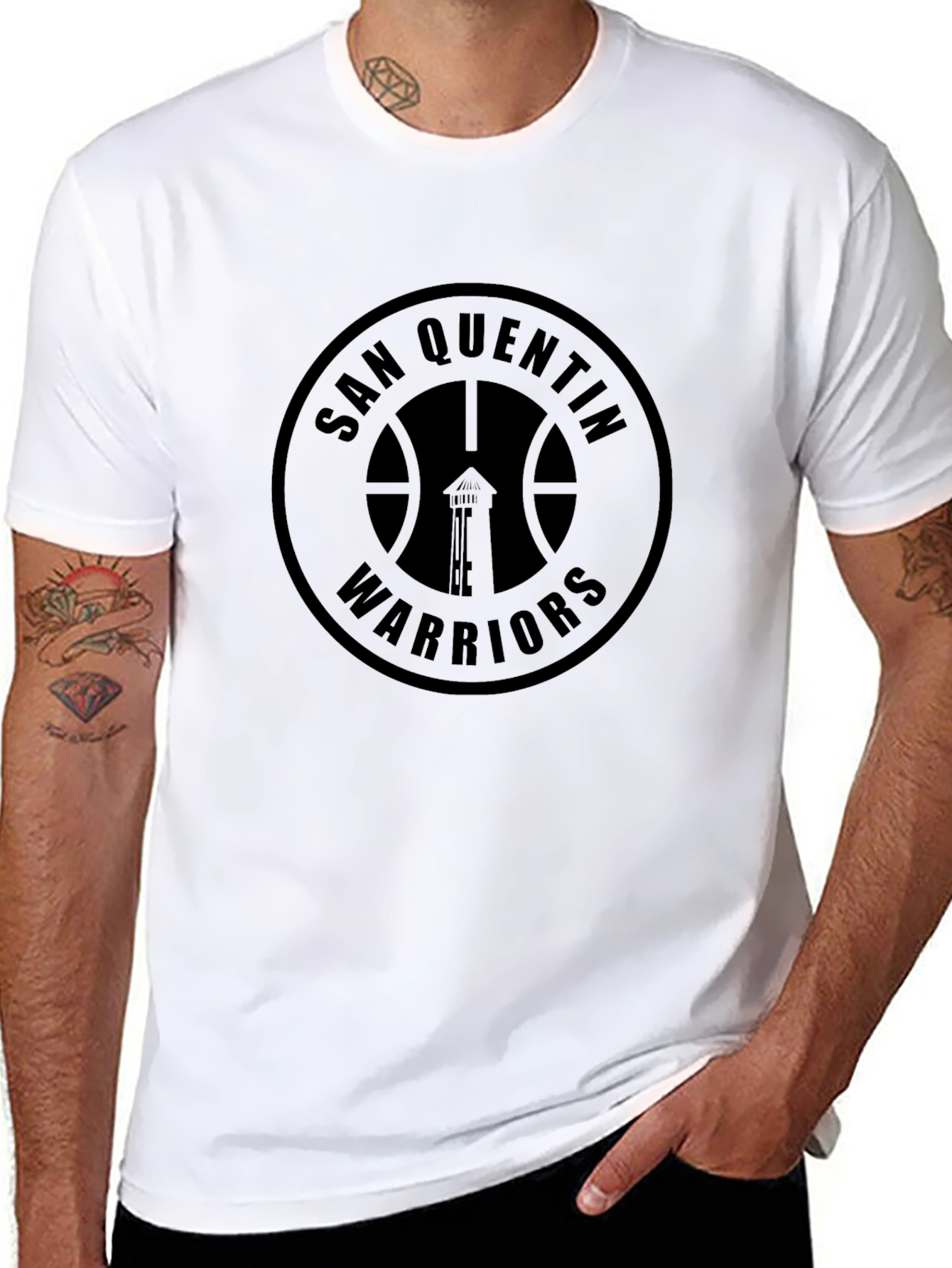 San Quentin Warriors Black Graphic Tee