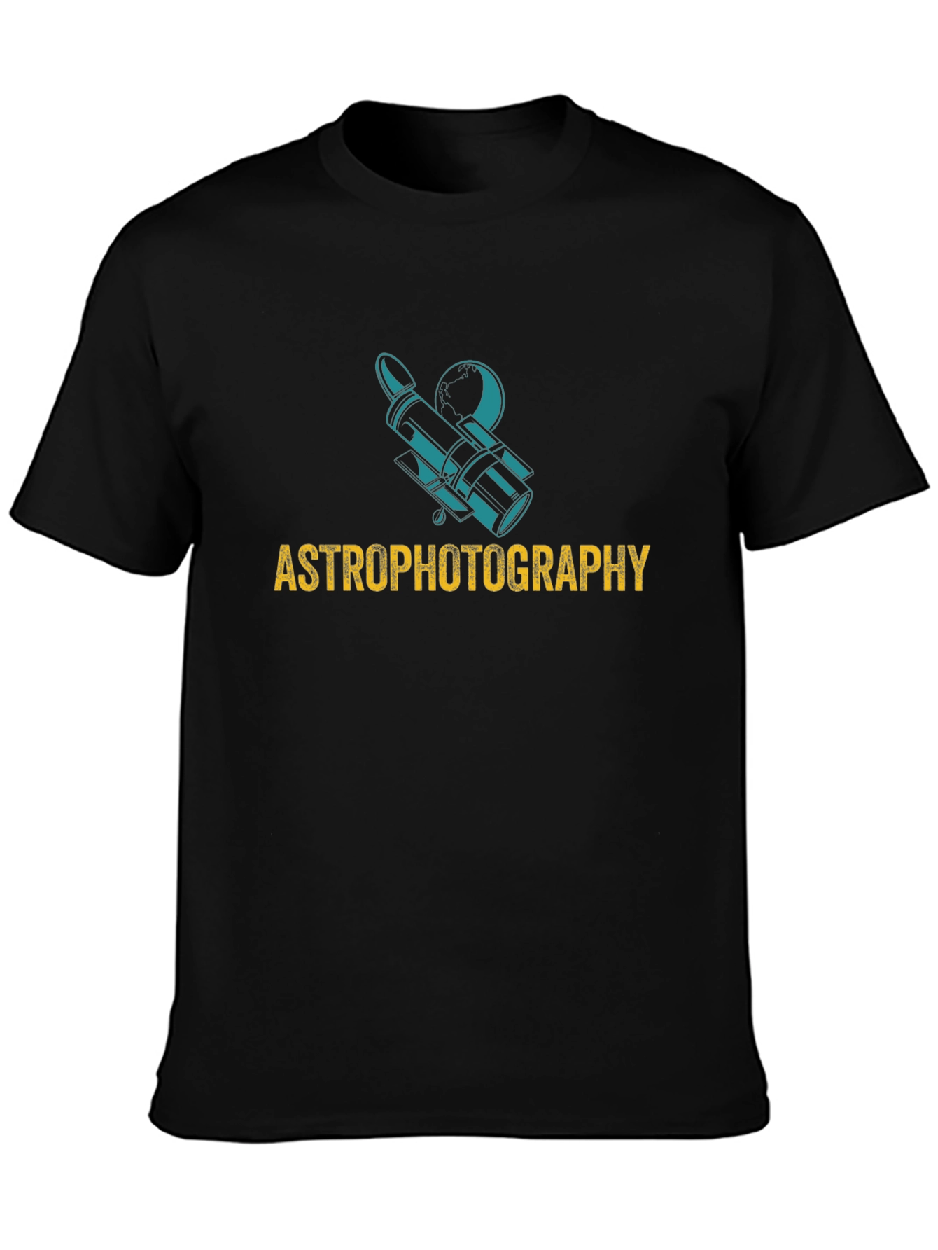 Astrophotography Graphic Tee - Black Cotton Shirt