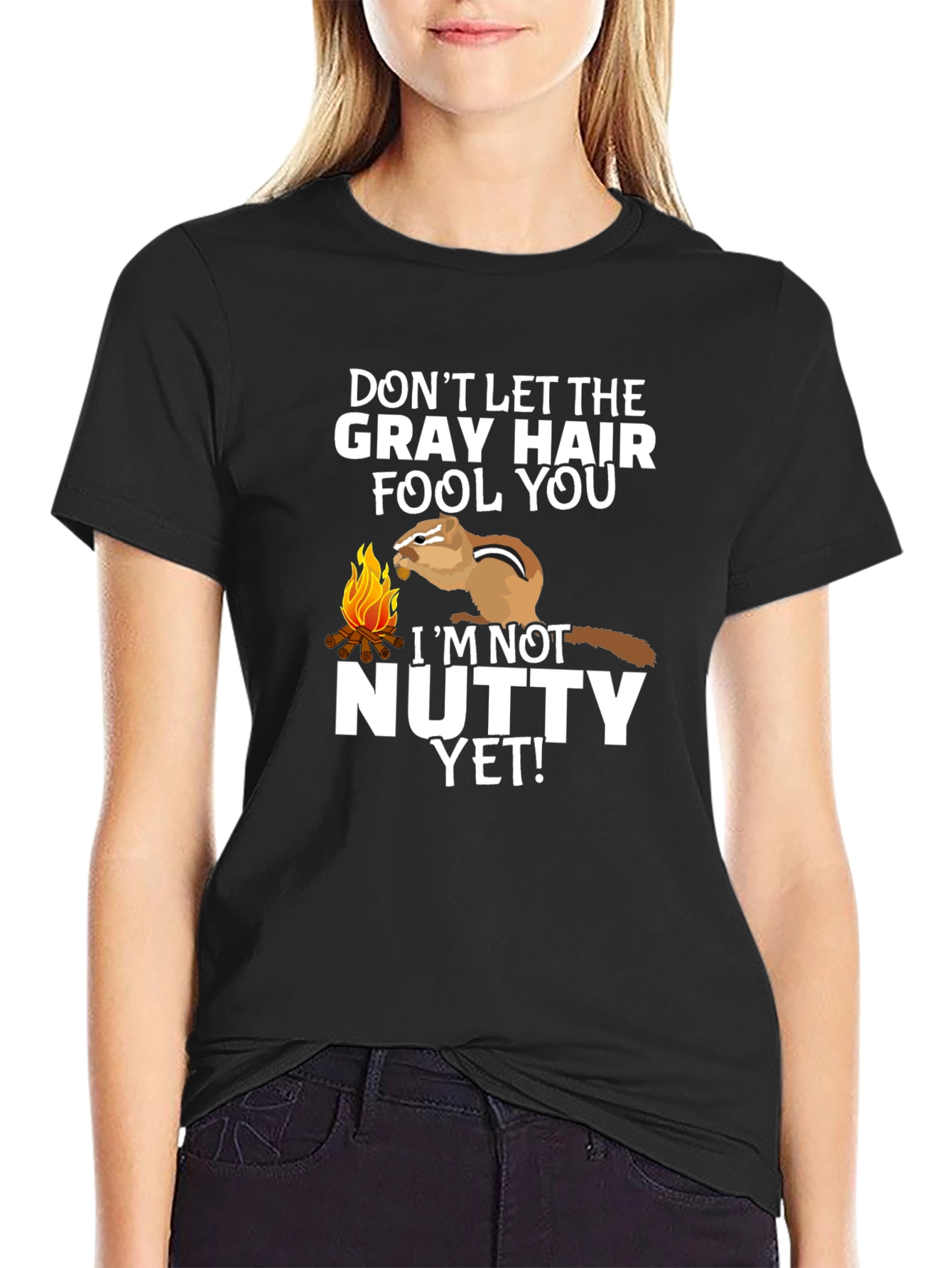 Gray Hair Nutty Chipmunk Graphic Tee
