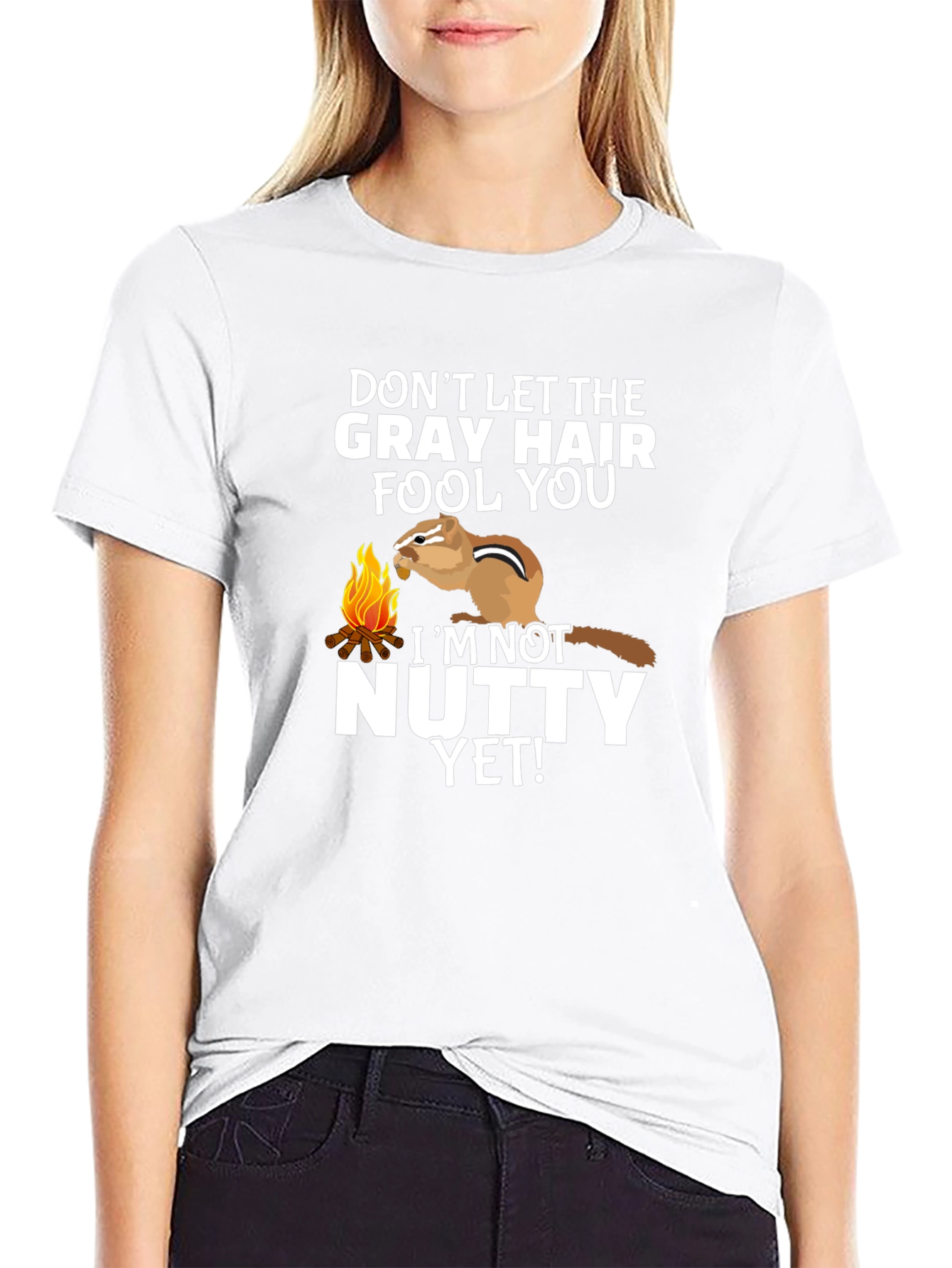 Gray Hair Nutty Chipmunk Graphic Tee