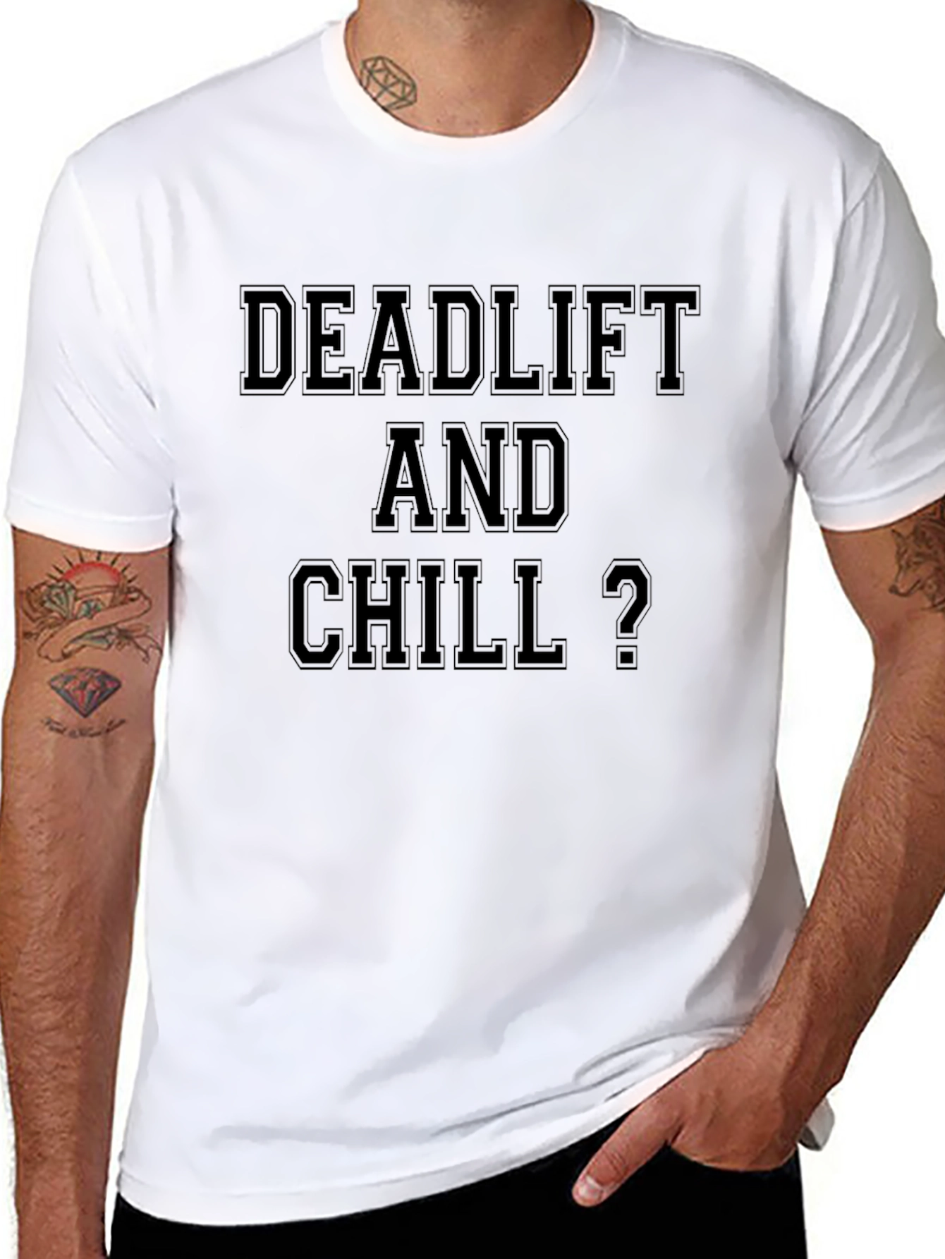 Deadlift and Chill? Black Graphic T-Shirt