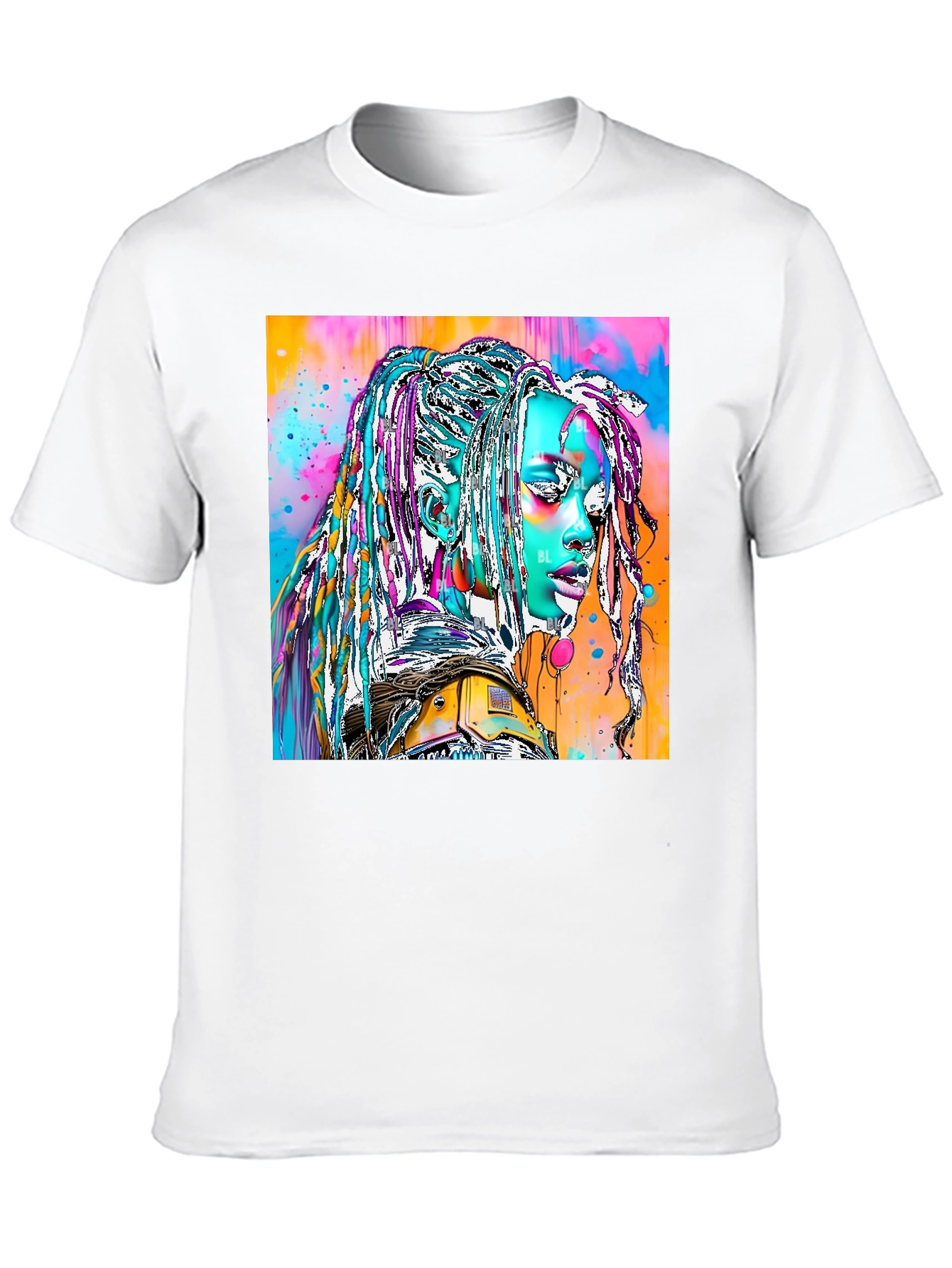 Vibrant Futuristic Graphic Print Tee