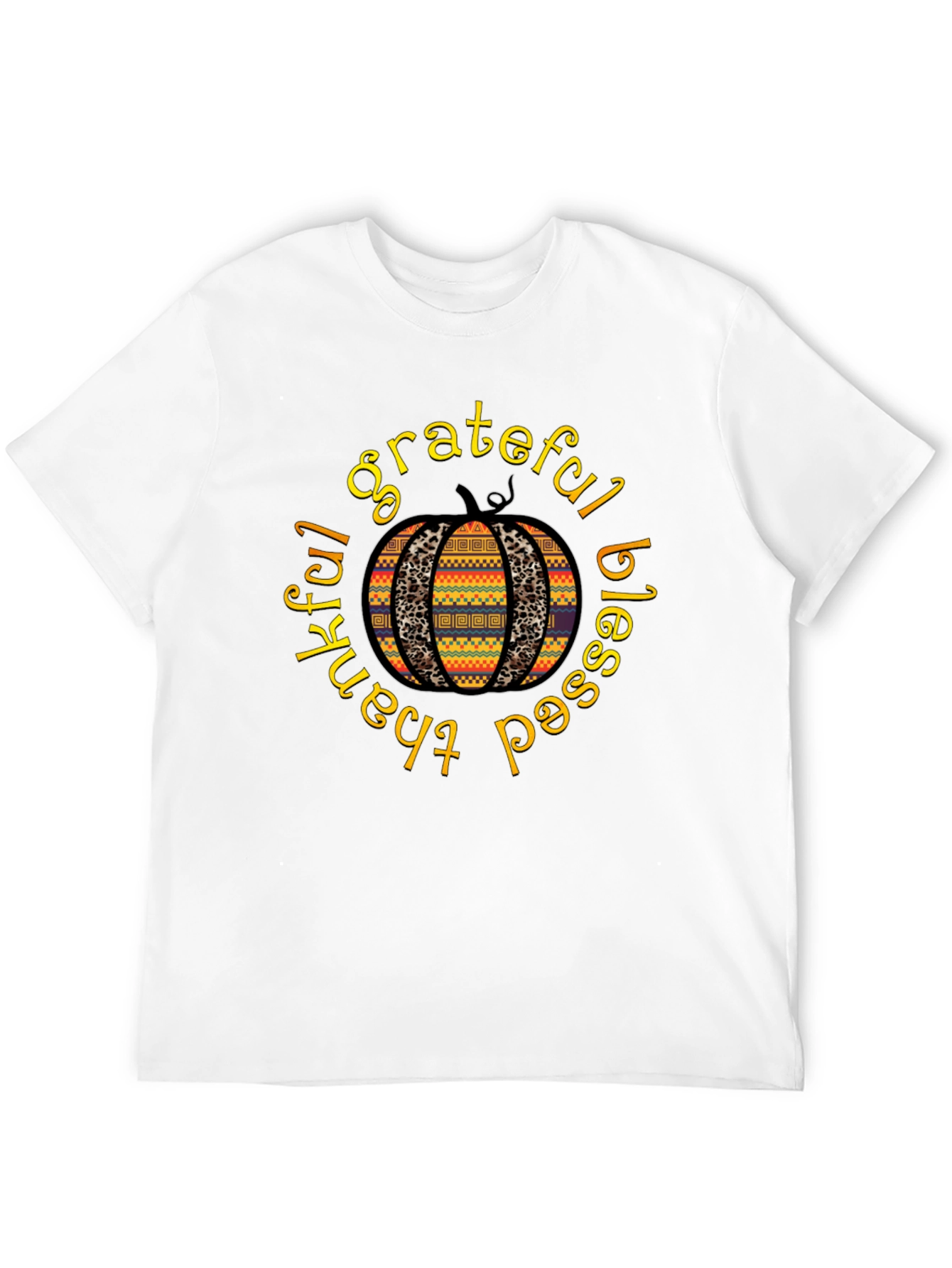 Grateful Blessed Thankful Pumpkin T-Shirt