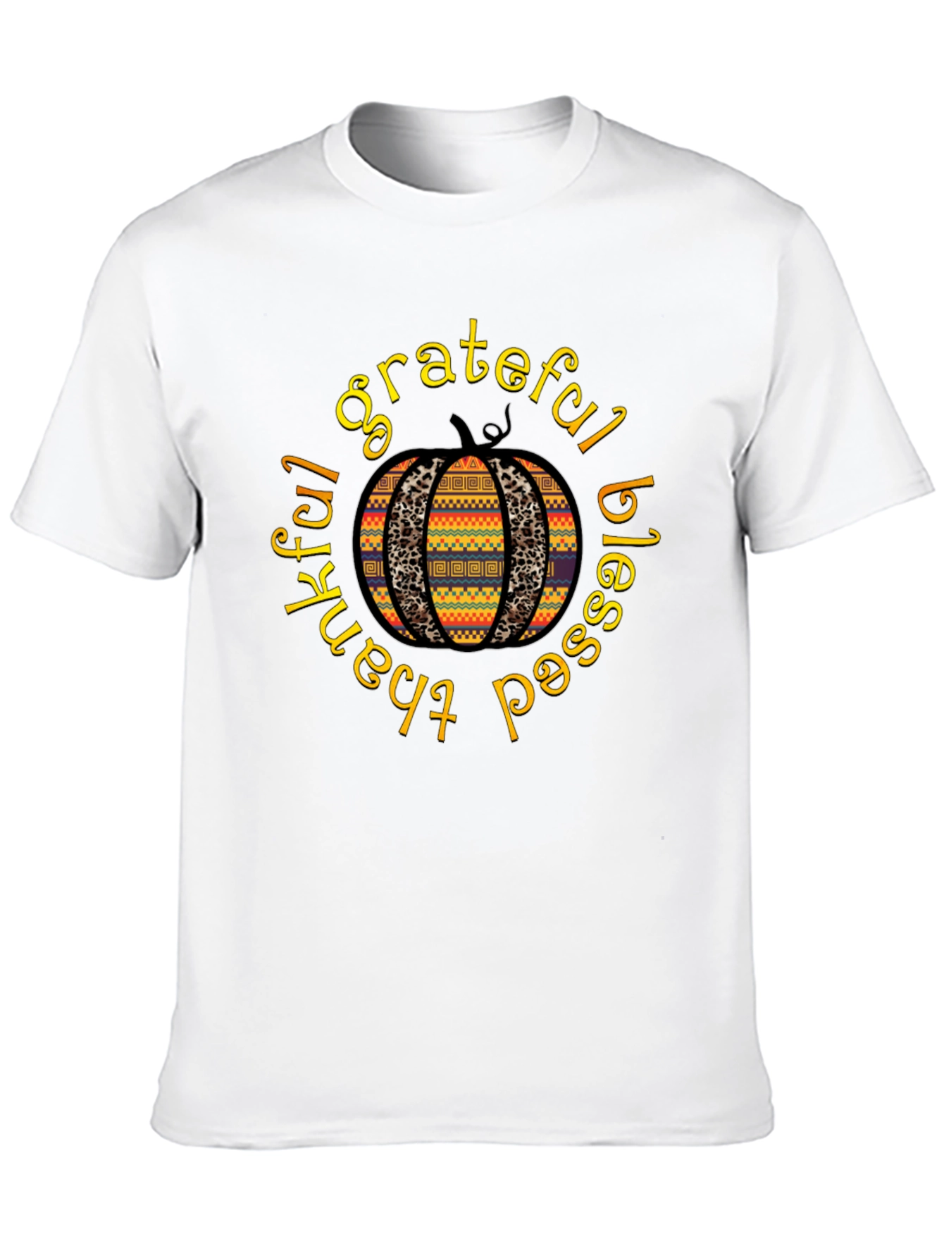 Grateful Blessed Thankful Pumpkin T-Shirt
