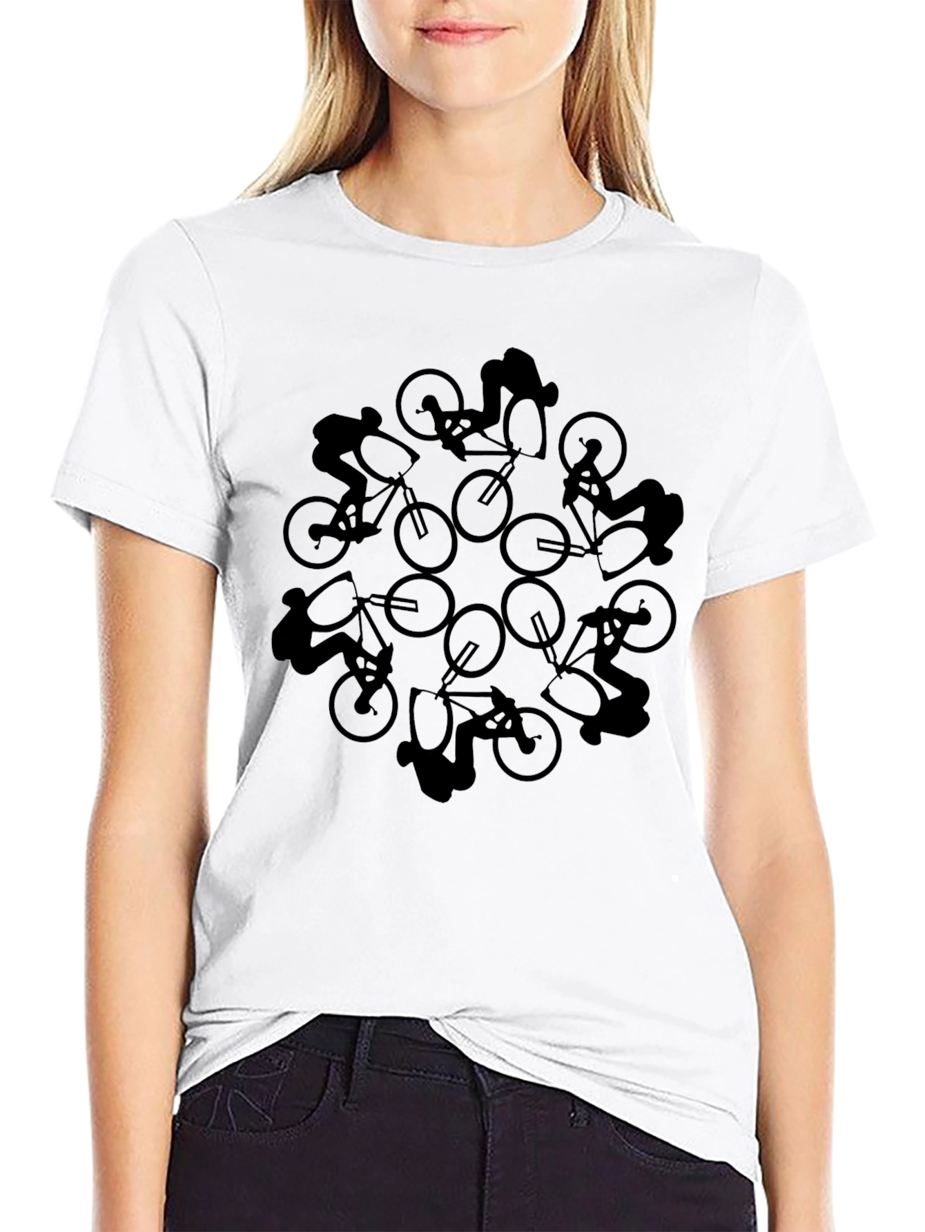 Cyclist Mandala Graphic Tee - Black T-Shirt