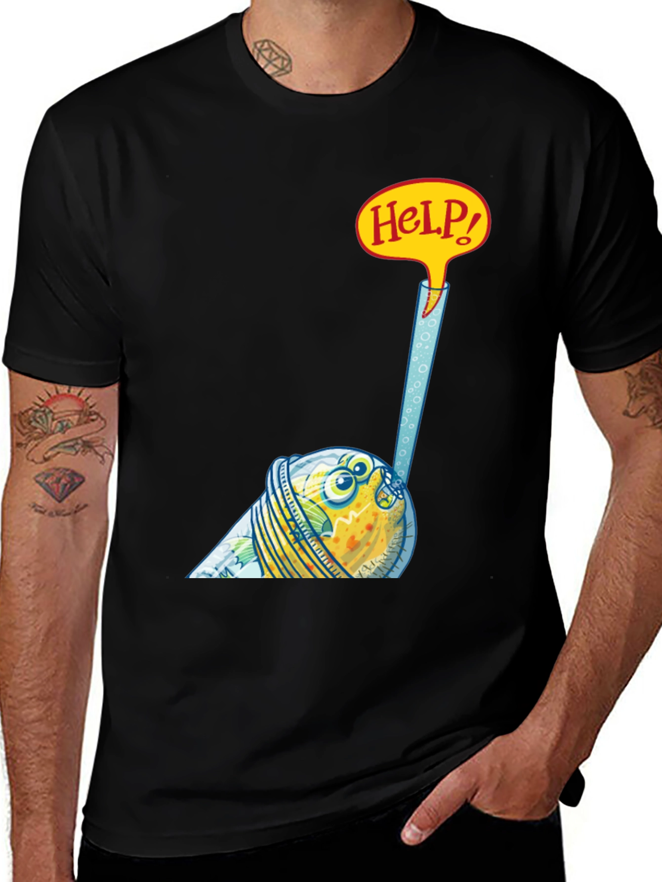 Funny Fish in a Glass T-Shirt - Help!