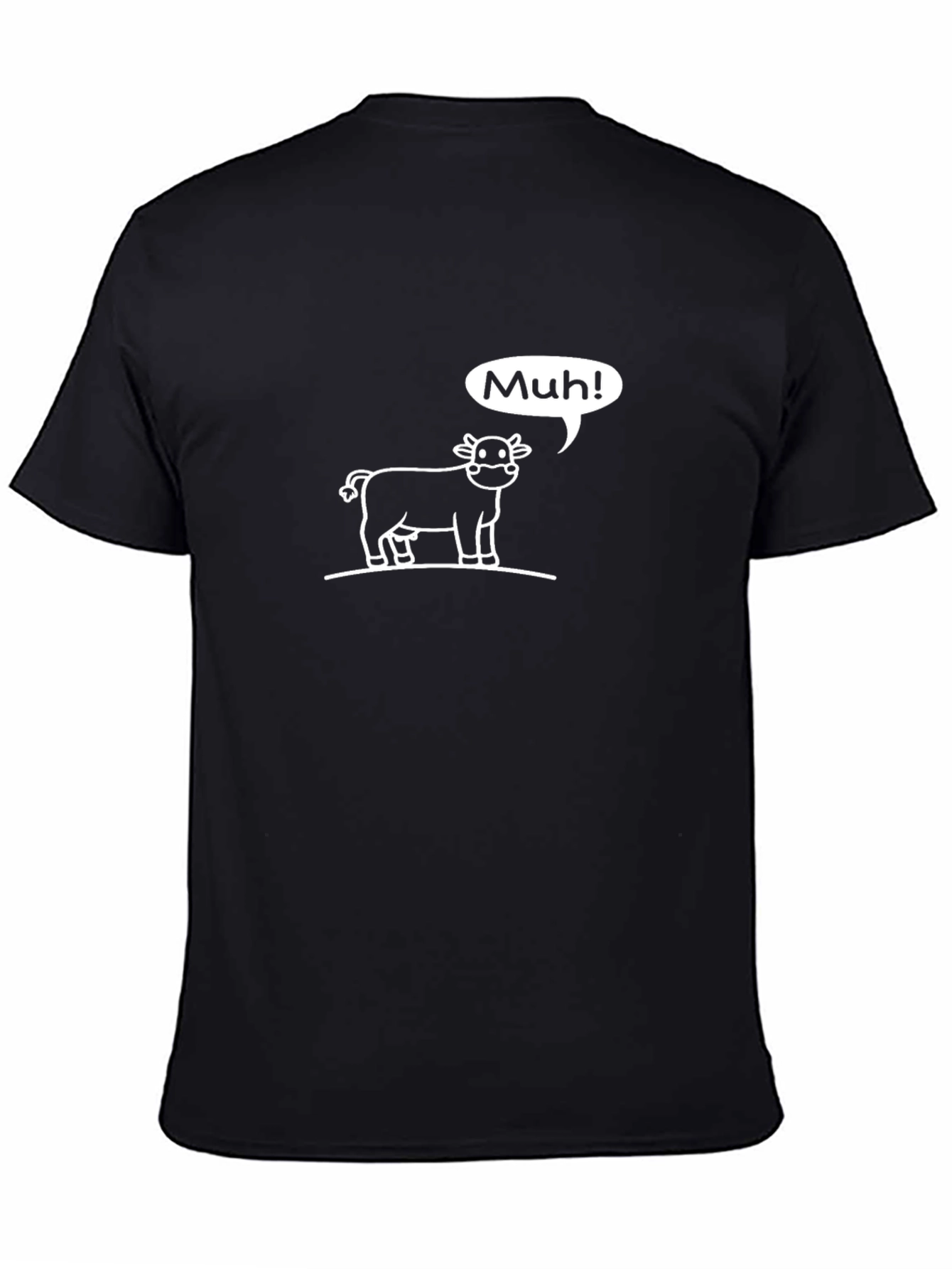 Muh! Cow Graphic Tee - Black Cotton T-Shirt
