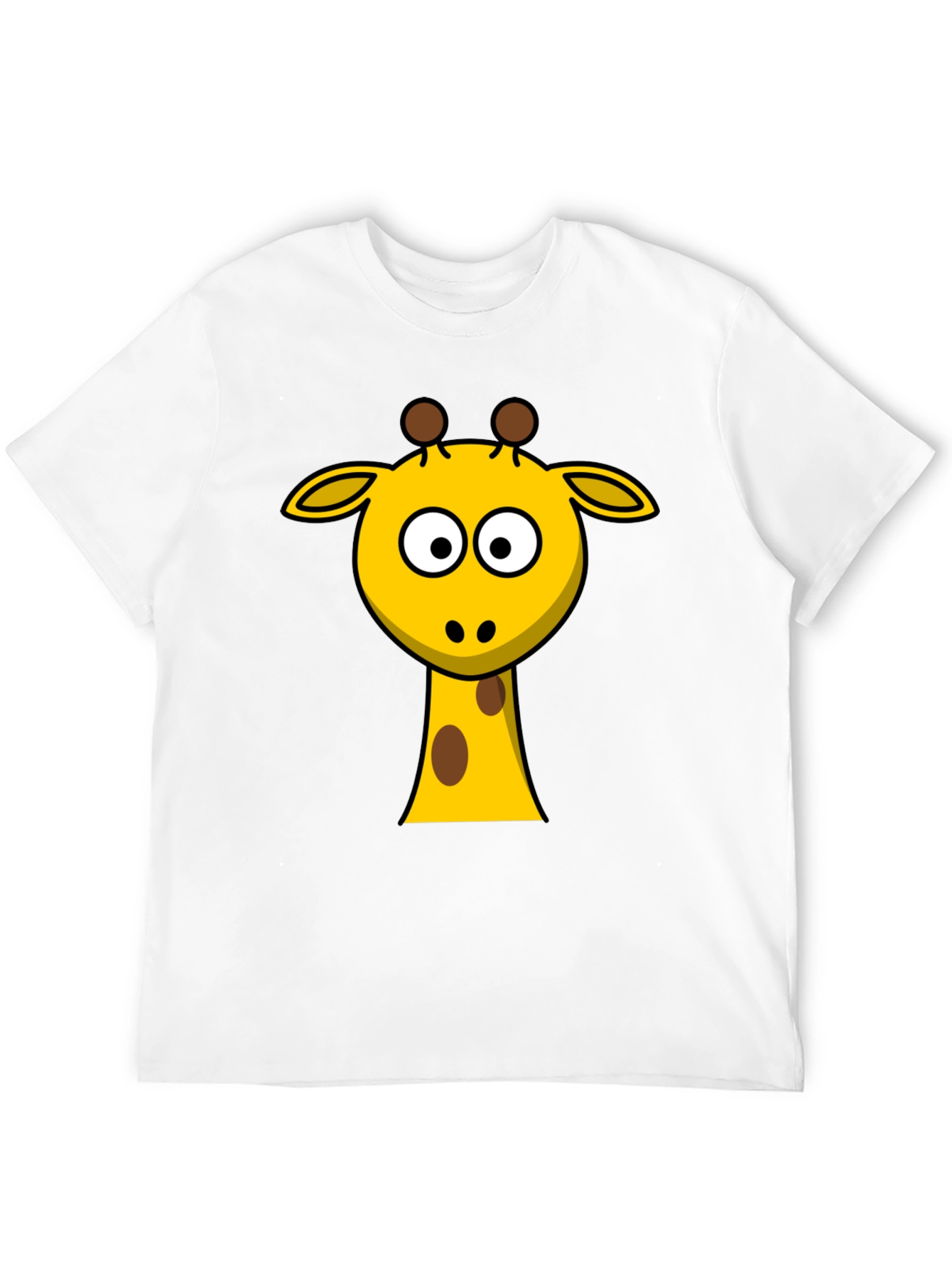 Cute Giraffe Graphic Black T-Shirt
