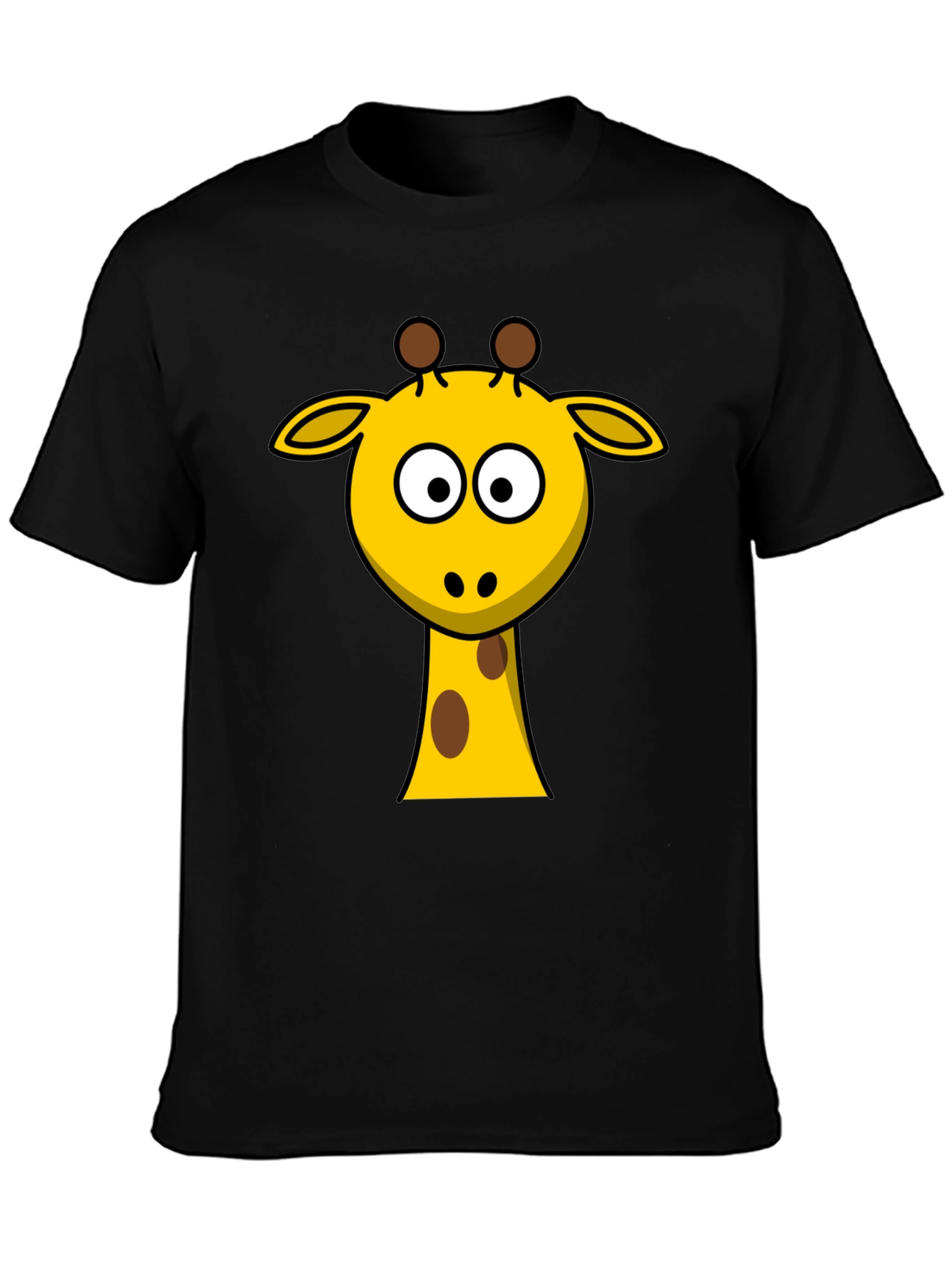 Cute Giraffe Graphic Black T-Shirt