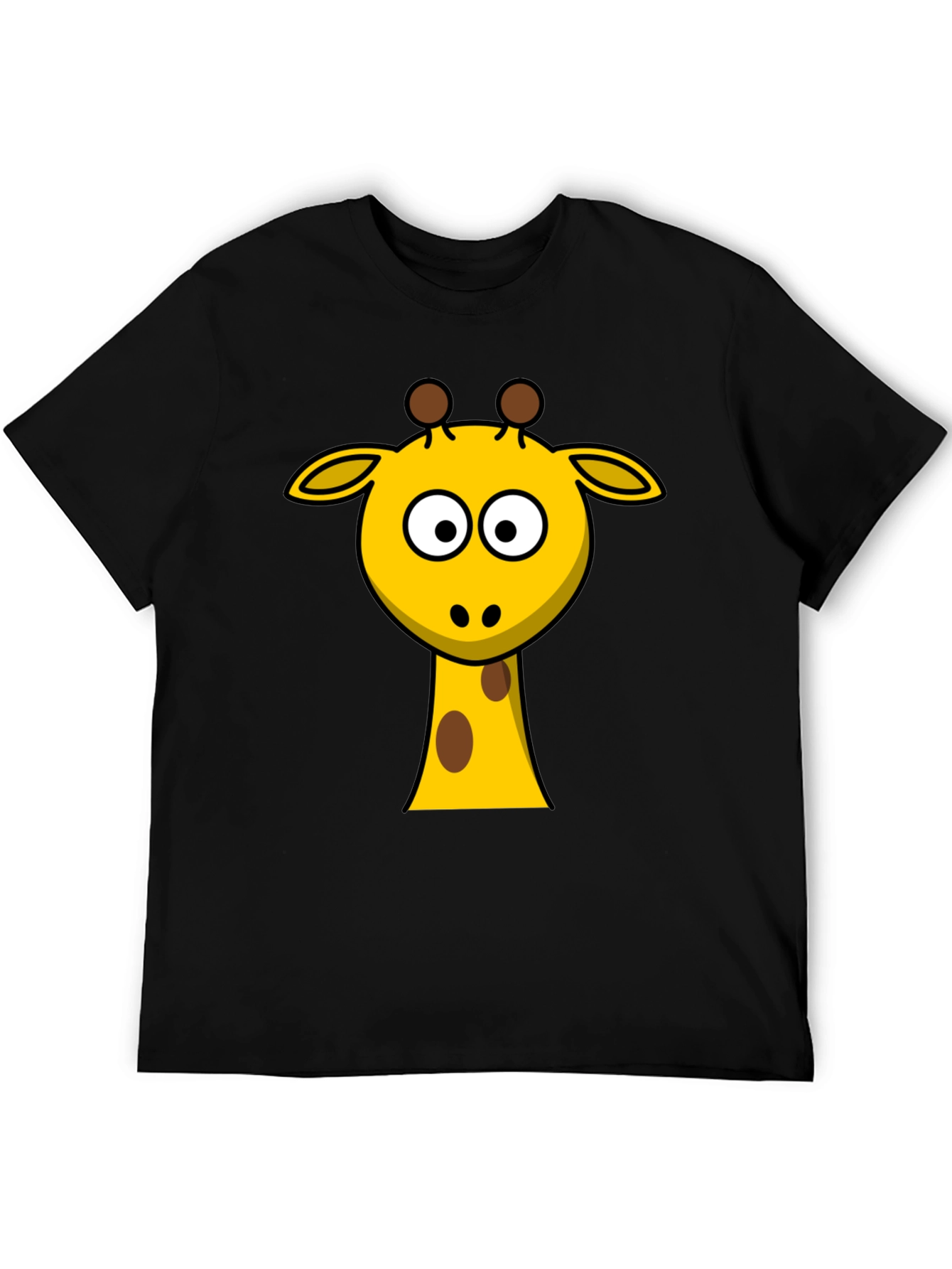 Cute Giraffe Graphic Black T-Shirt