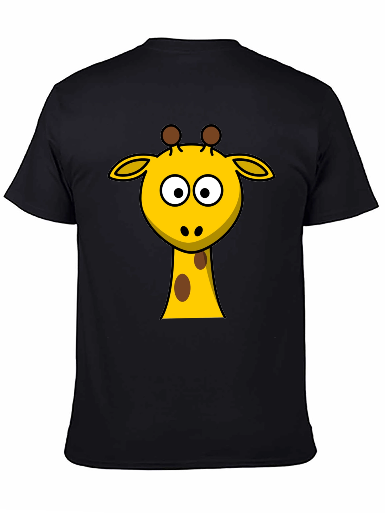 Cute Giraffe Graphic Black T-Shirt
