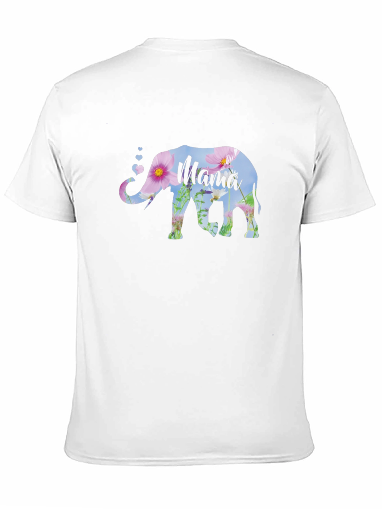 Mama Elephant Floral Graphic Tee - Black