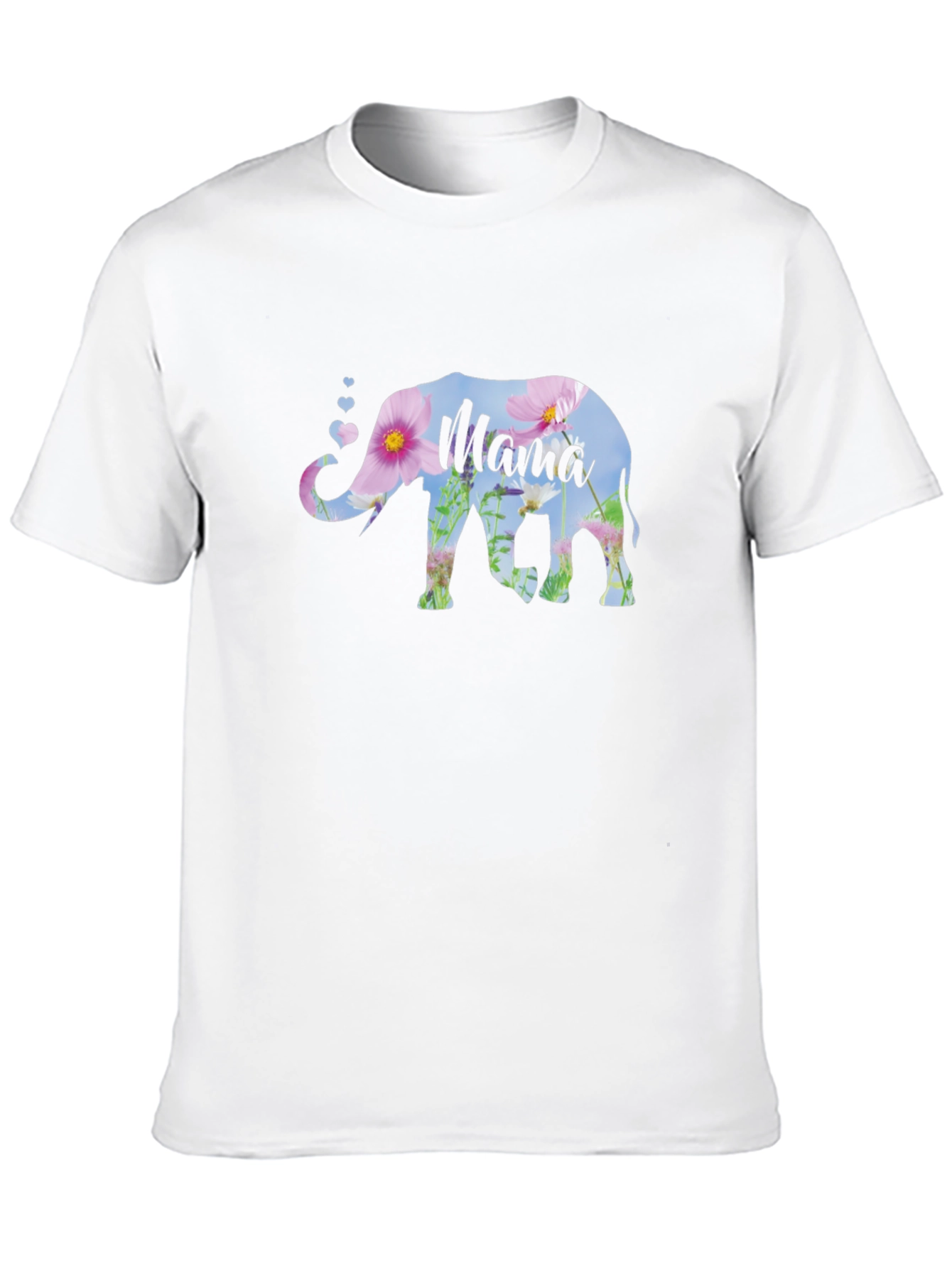 Mama Elephant Floral Graphic Tee - Black