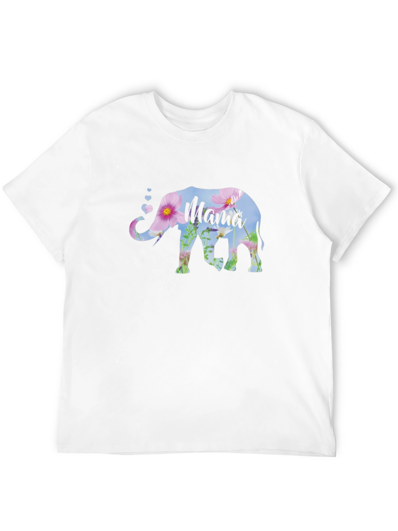 Mama Elephant Floral Graphic Tee - Black