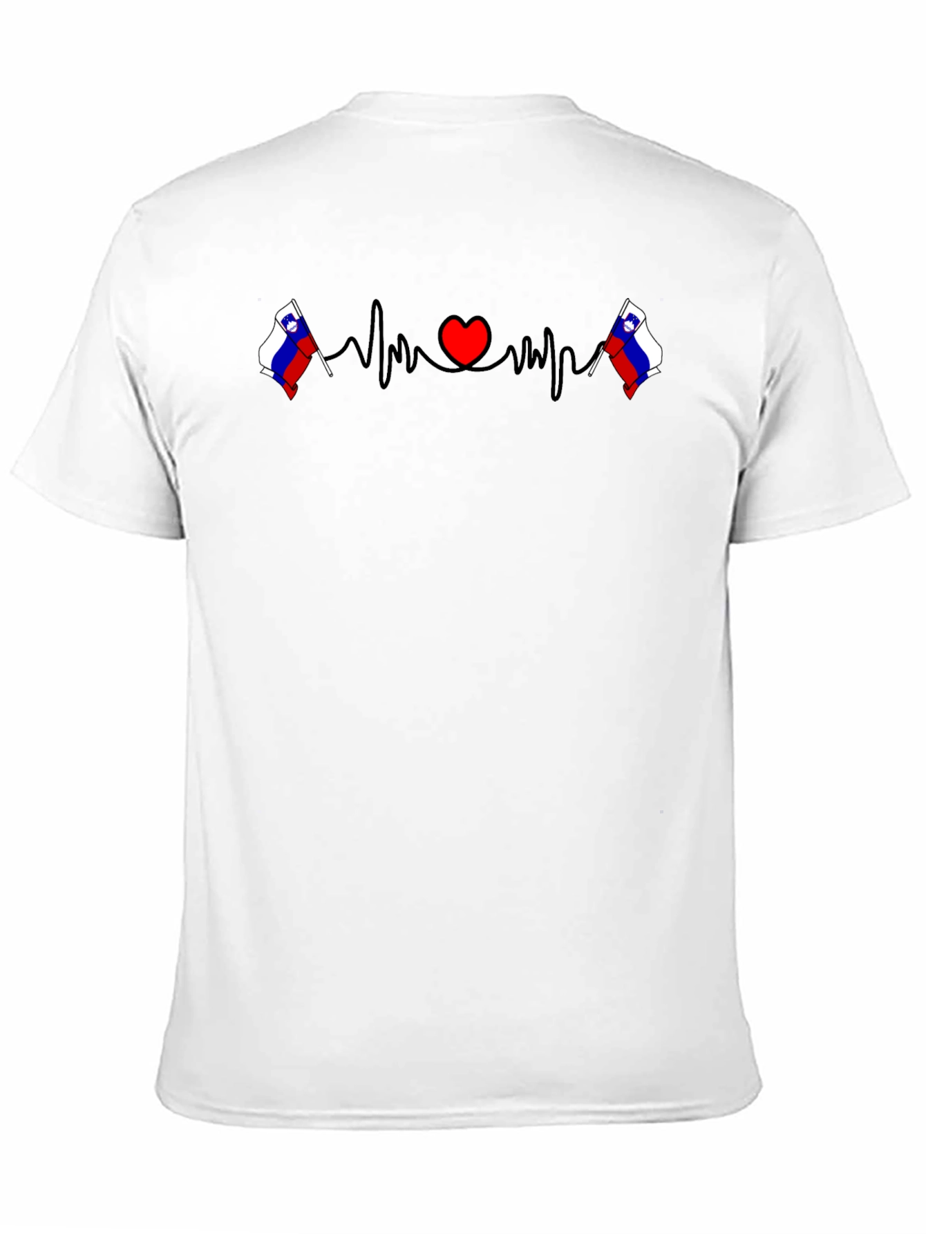 Slovenia Heartbeat Flag T-Shirt - Black