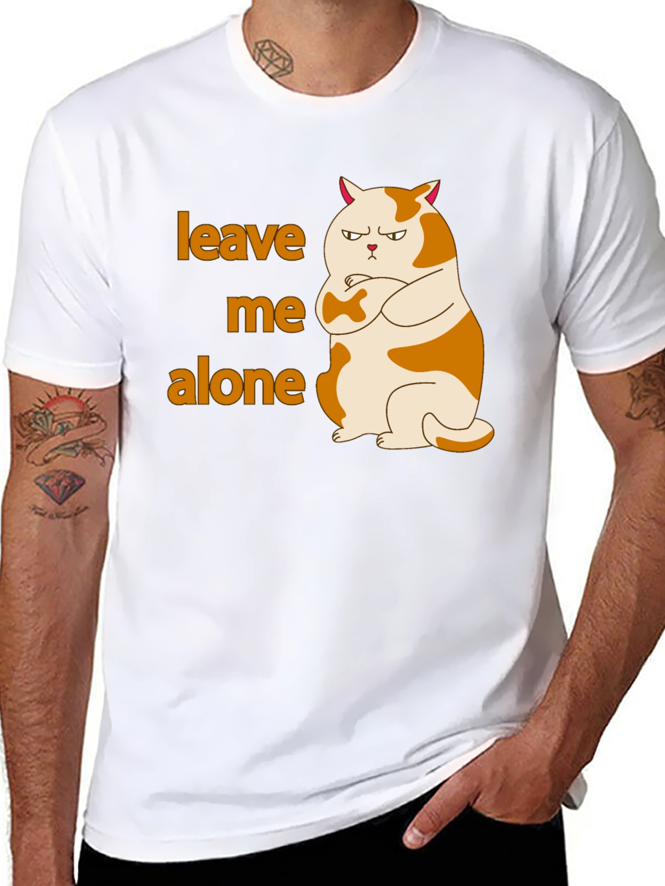 Leave Me Alone Cat T-Shirt Funny Grumpy Kitten Tee
