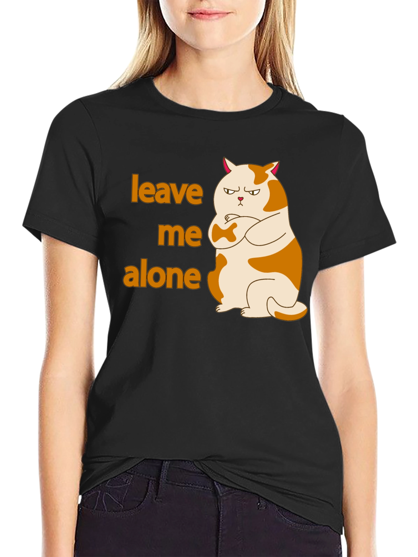 Leave Me Alone Cat T-Shirt Funny Grumpy Kitten Tee