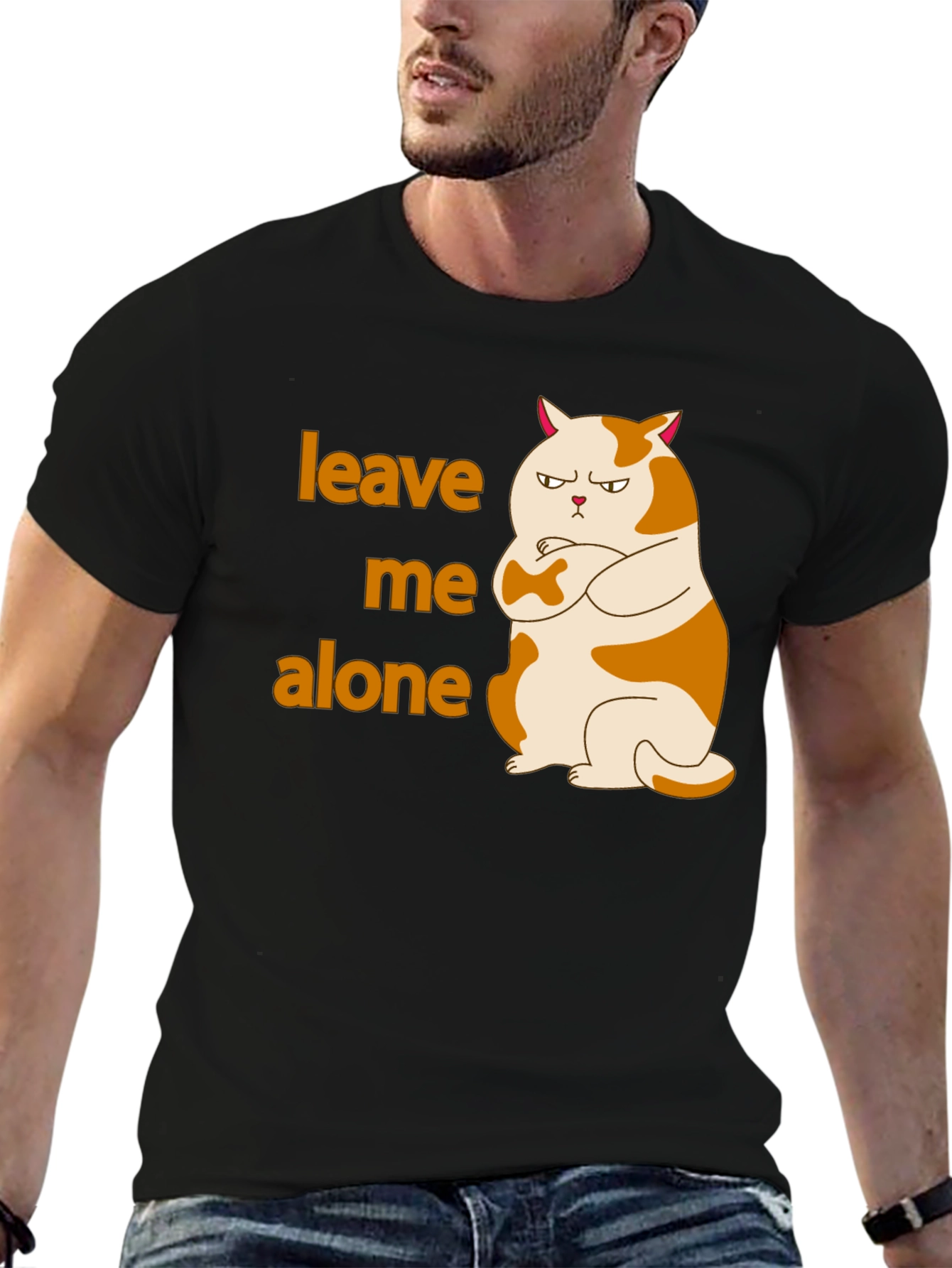 Leave Me Alone Cat T-Shirt Funny Grumpy Kitten Tee