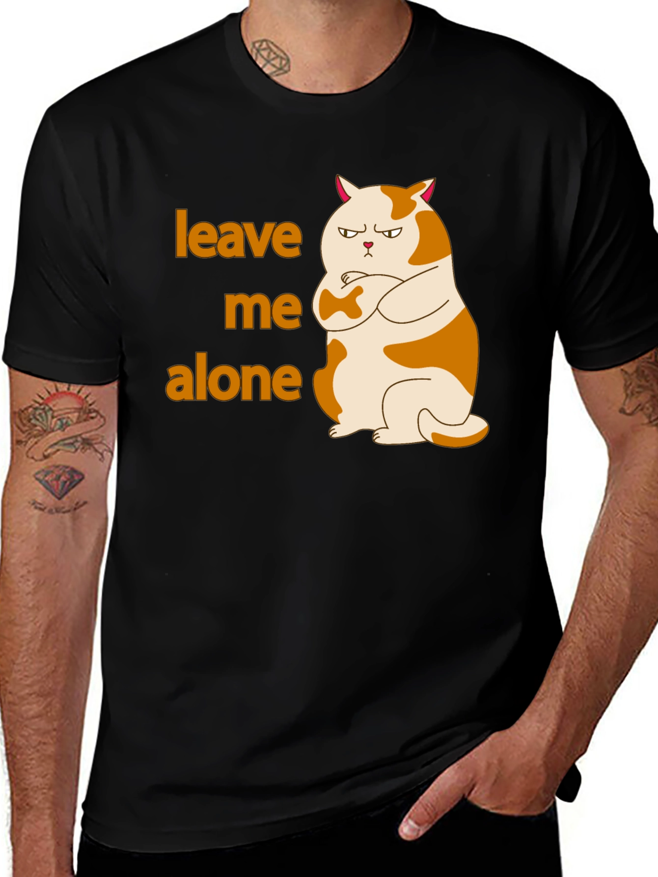 Leave Me Alone Cat T-Shirt Funny Grumpy Kitten Tee
