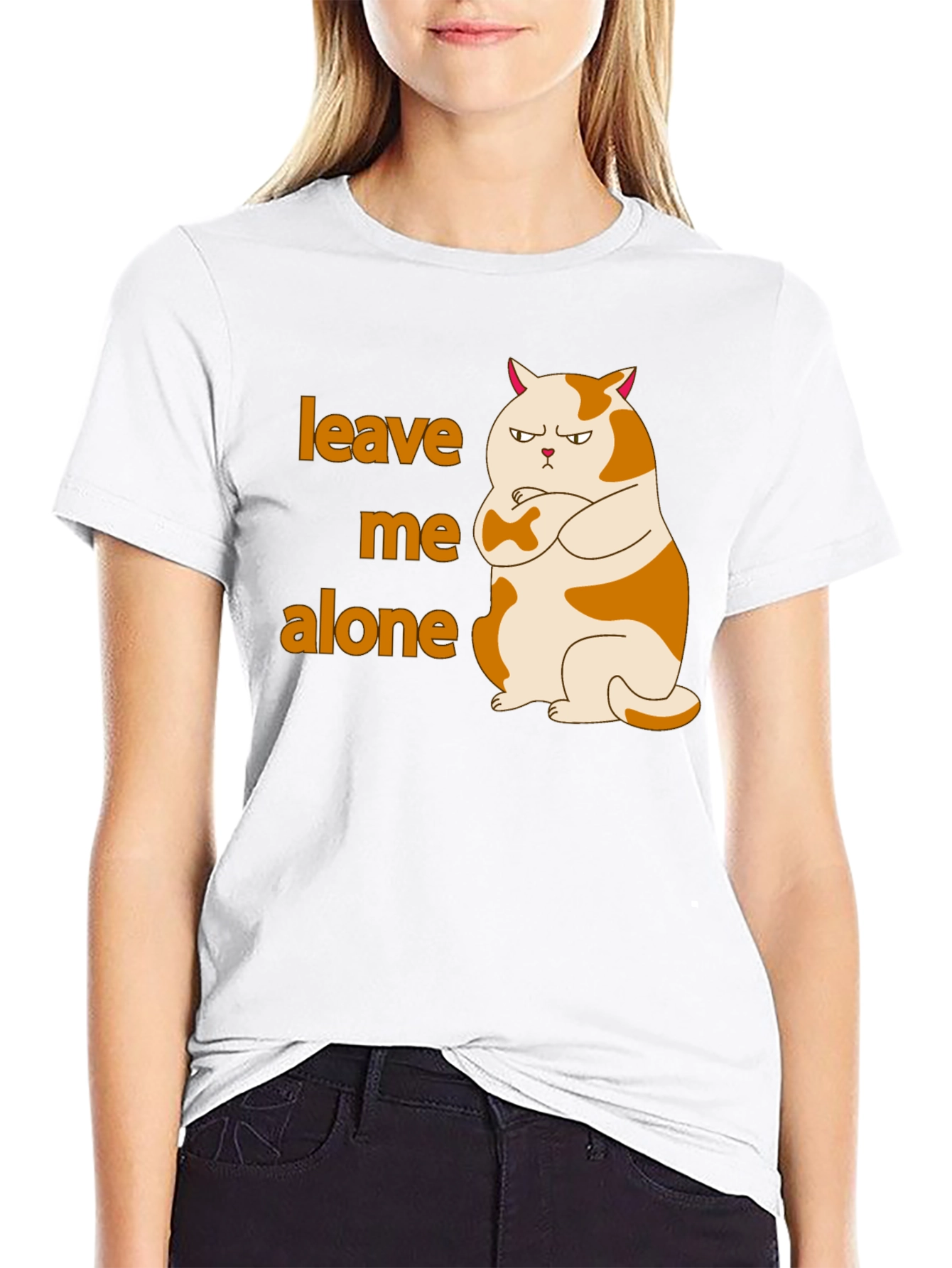 Leave Me Alone Cat T-Shirt Funny Grumpy Kitten Tee