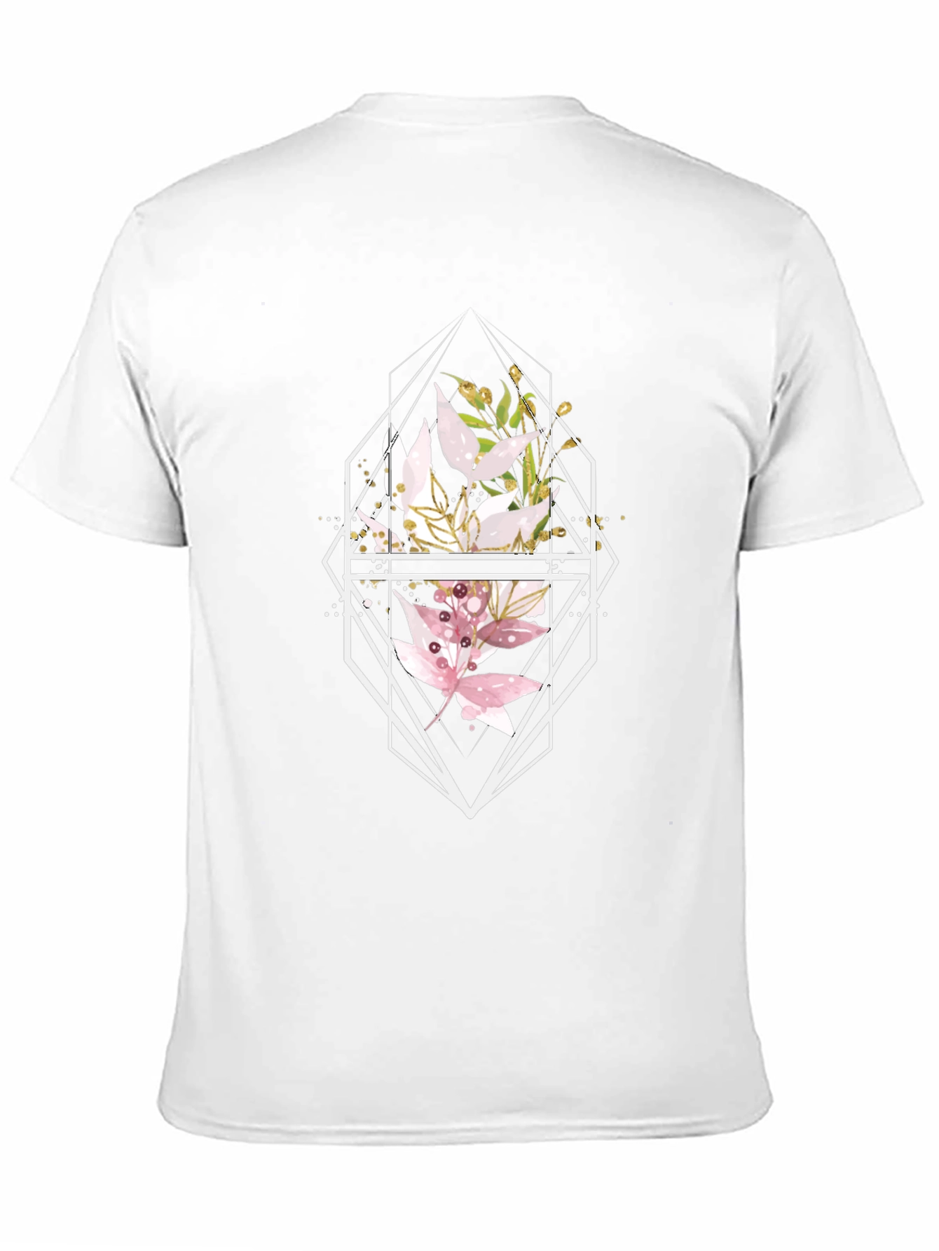 Floral Geometric Black T-Shirt