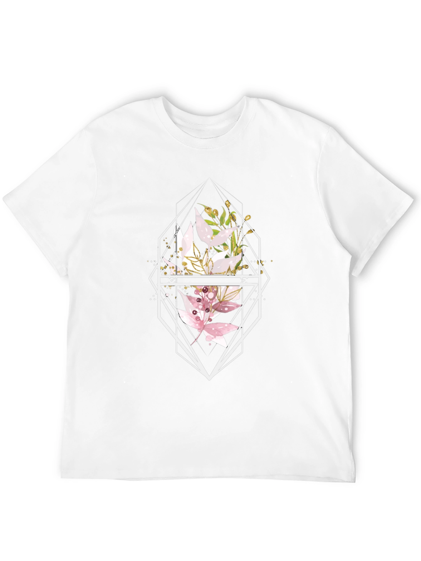 Floral Geometric Black T-Shirt