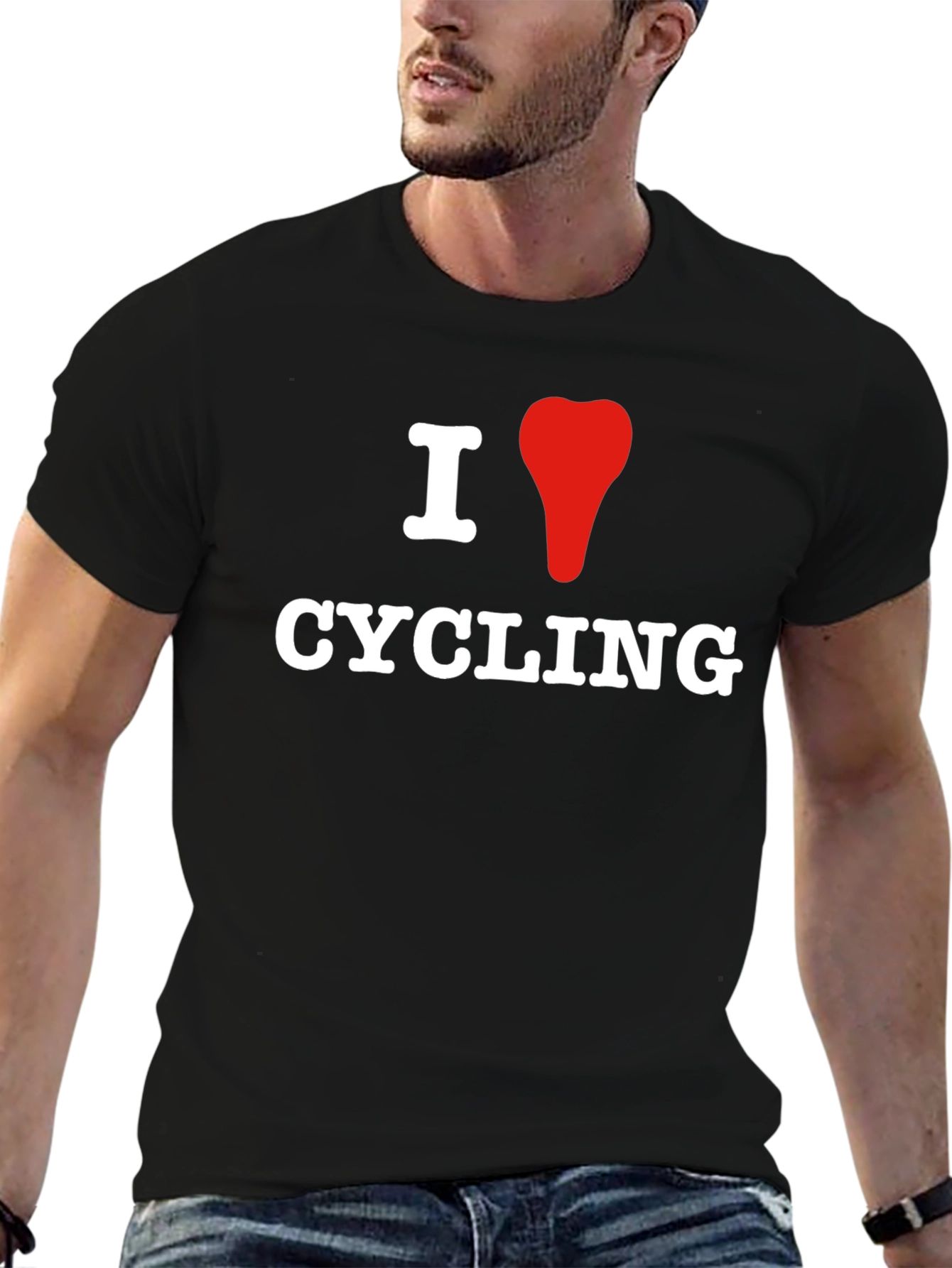 I Love Cycling T-Shirt - Black Graphic Tee