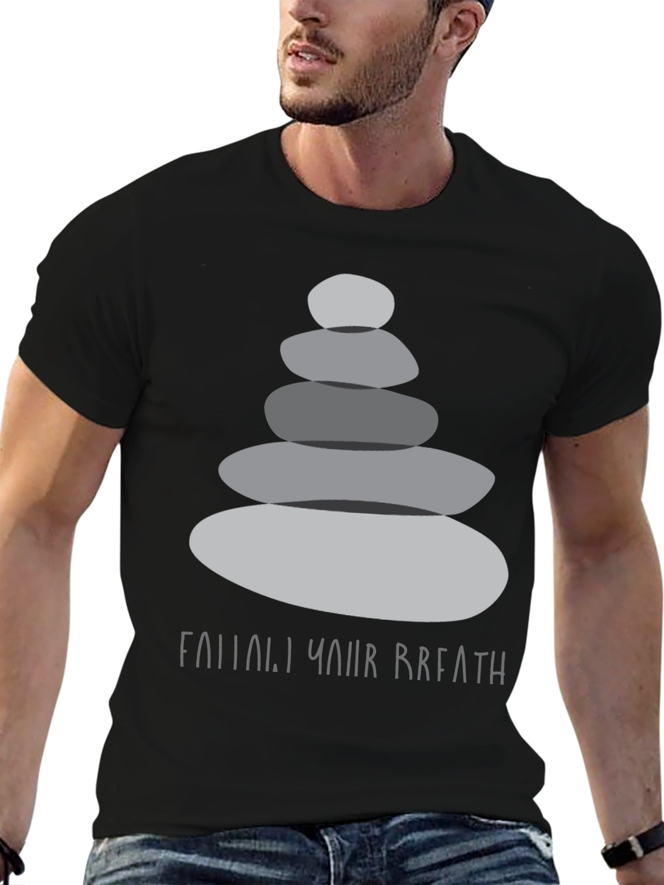 Zen Stones T-Shirt - Find Your Breath Graphic Tee