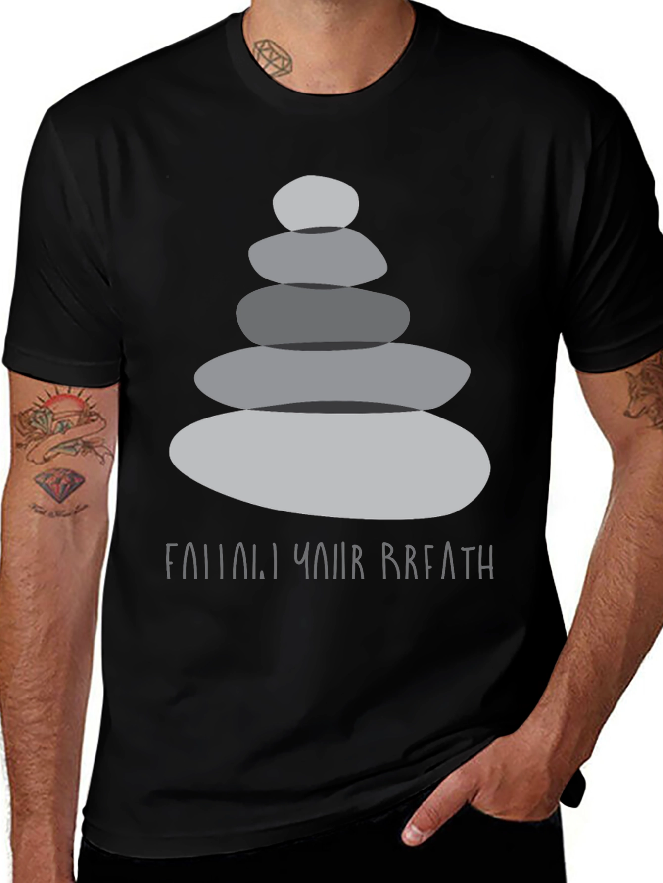 Zen Stones T-Shirt - Find Your Breath Graphic Tee