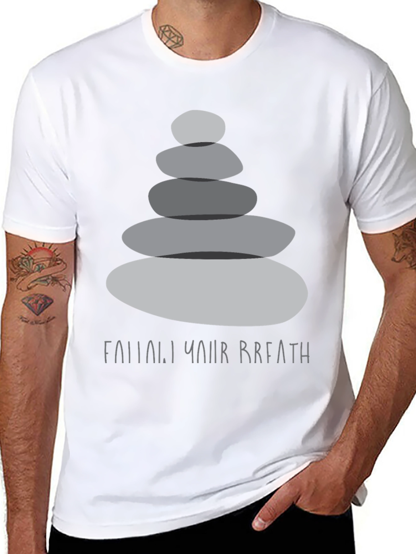 Zen Stones T-Shirt - Find Your Breath Graphic Tee