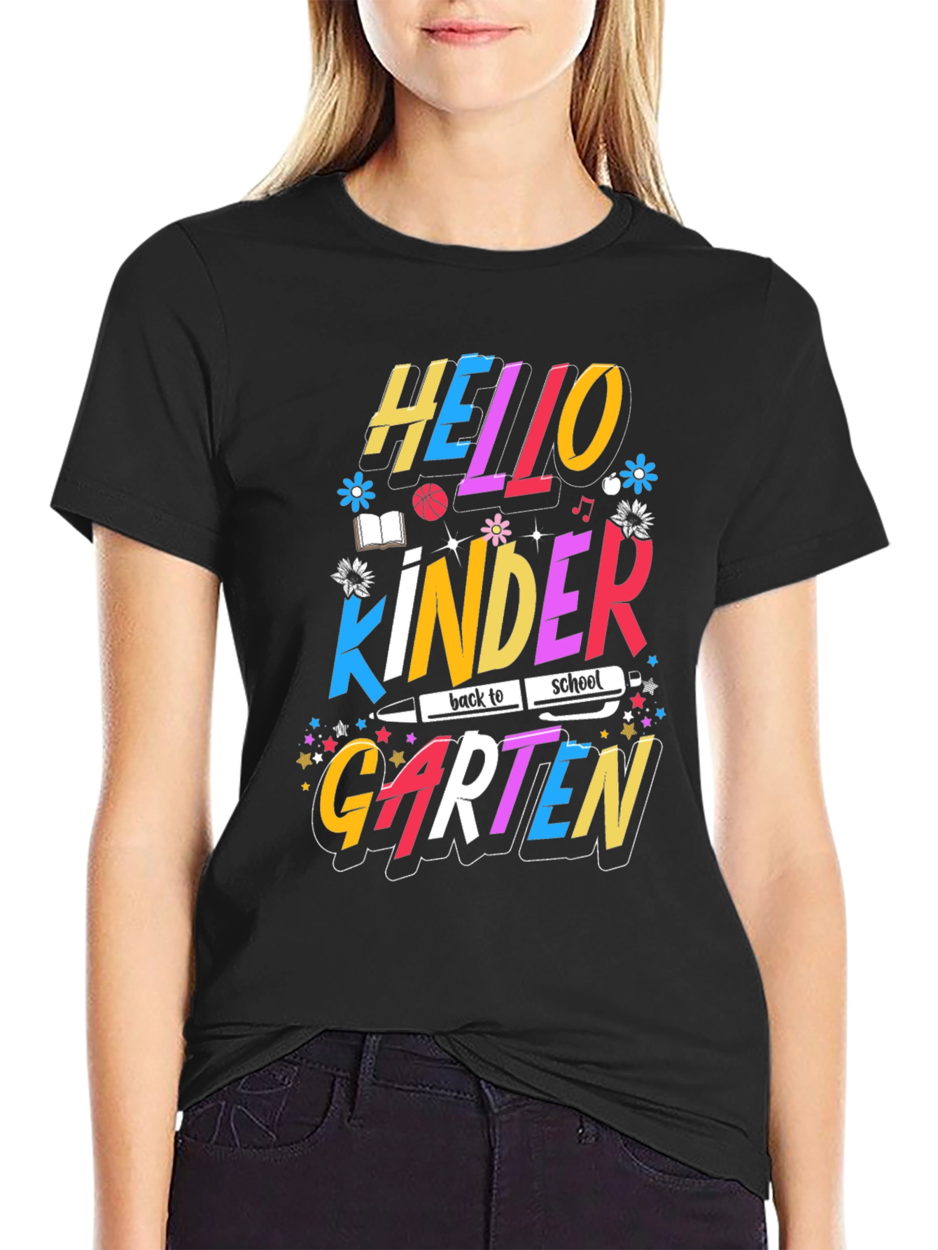 Hello Kindergarten Back to School Graphic Tee