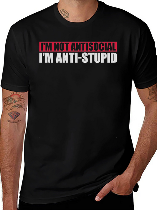 Anti-Stupid T-Shirt: Funny Graphic Tee for Smart People