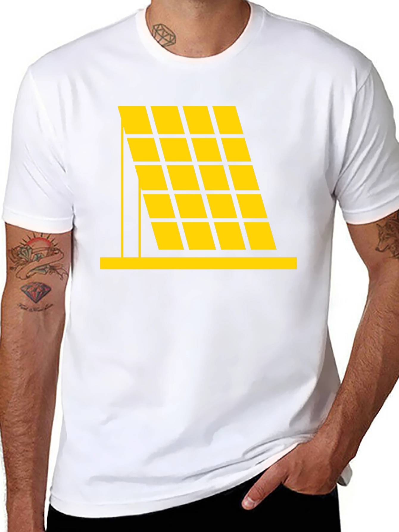 Solar Panel Graphic Tee - Black Cotton Comfort