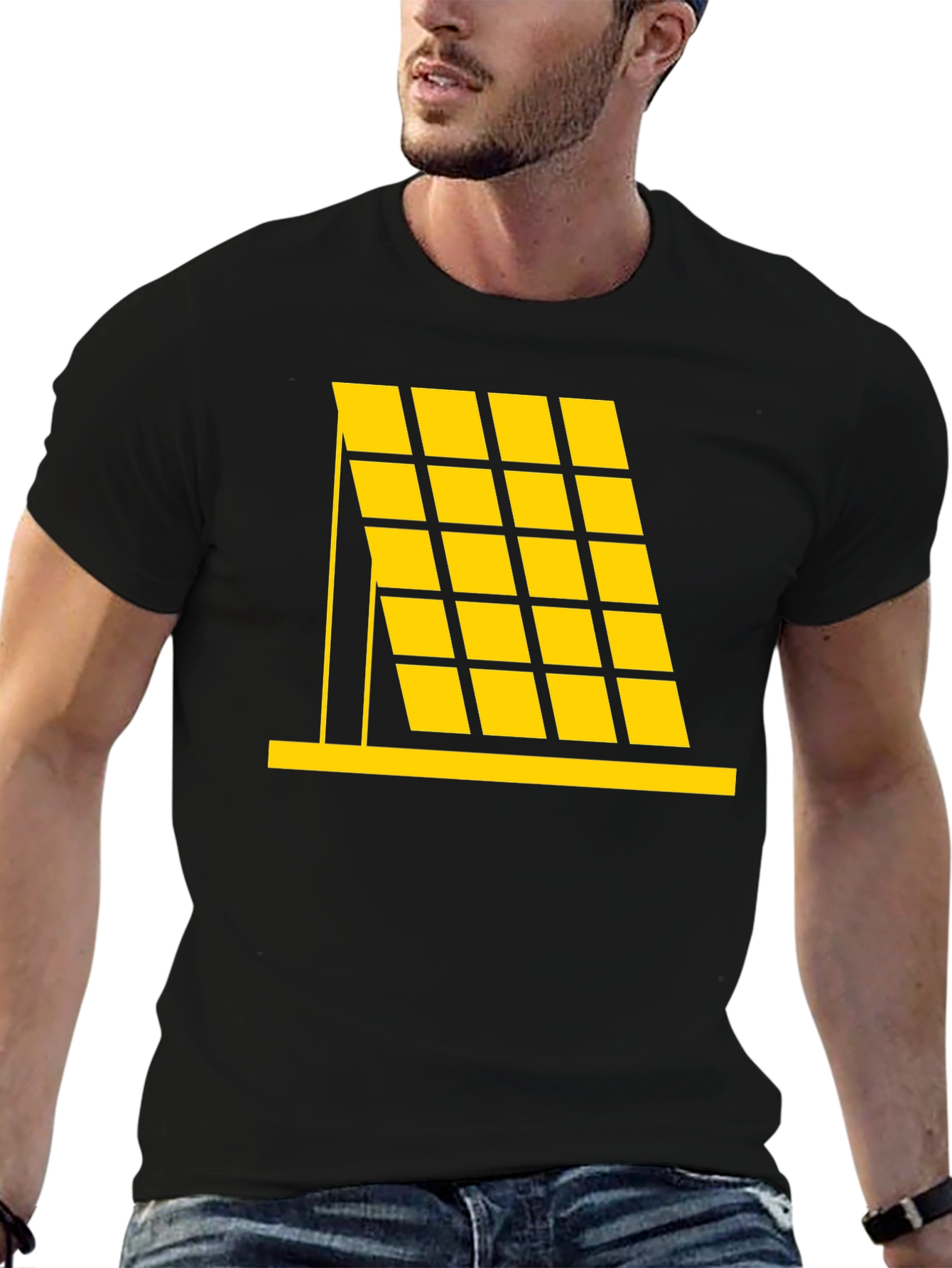 Solar Panel Graphic Tee - Black Cotton Comfort