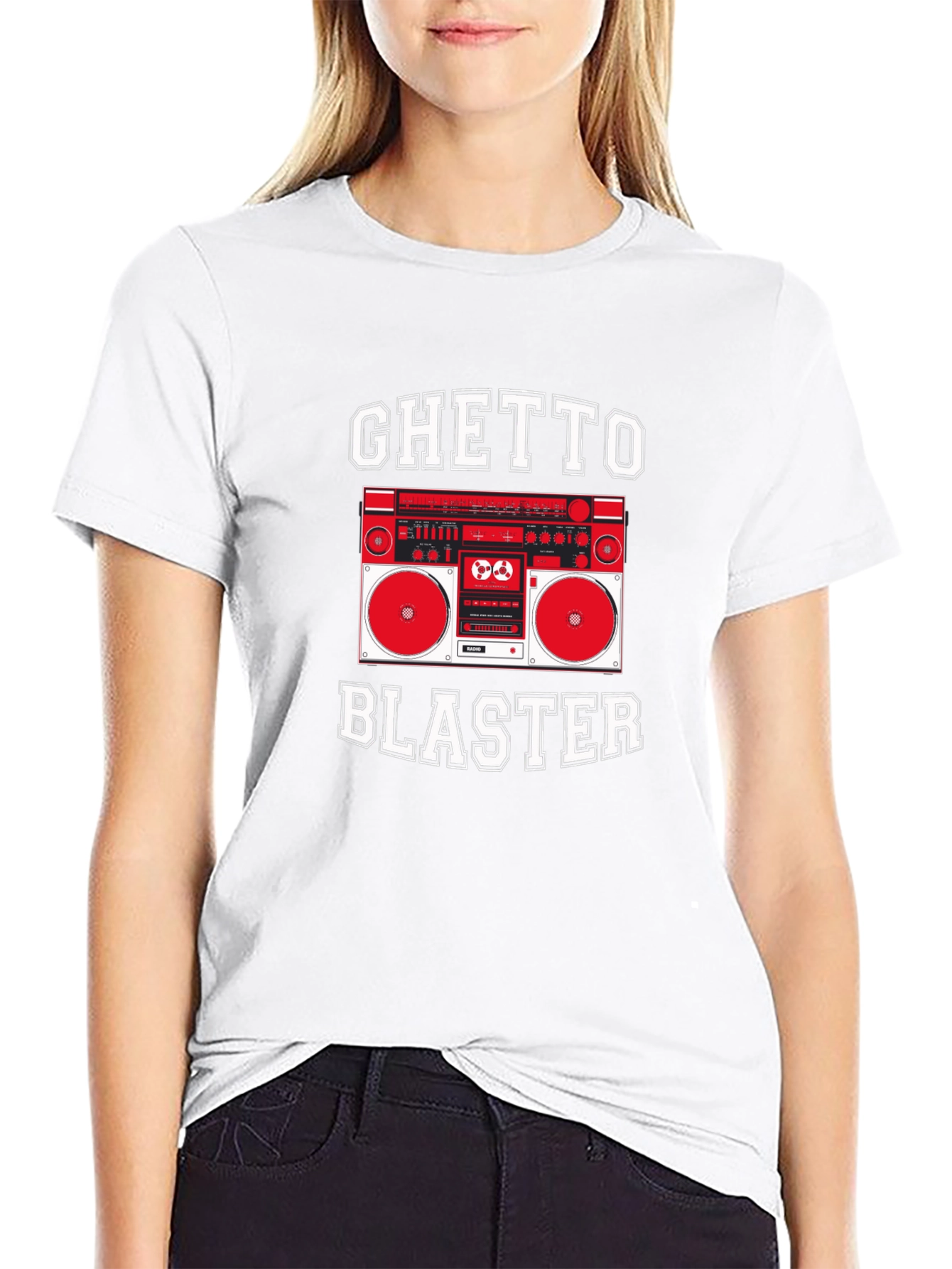 Ghetto Blaster Graphic Tee - Retro Boombox T-Shirt