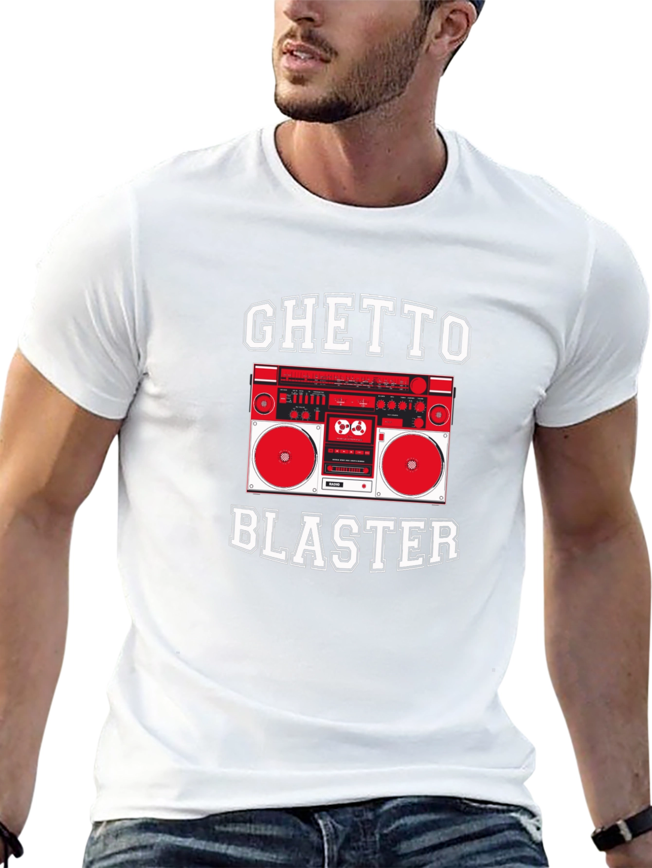 Ghetto Blaster Graphic Tee - Retro Boombox T-Shirt