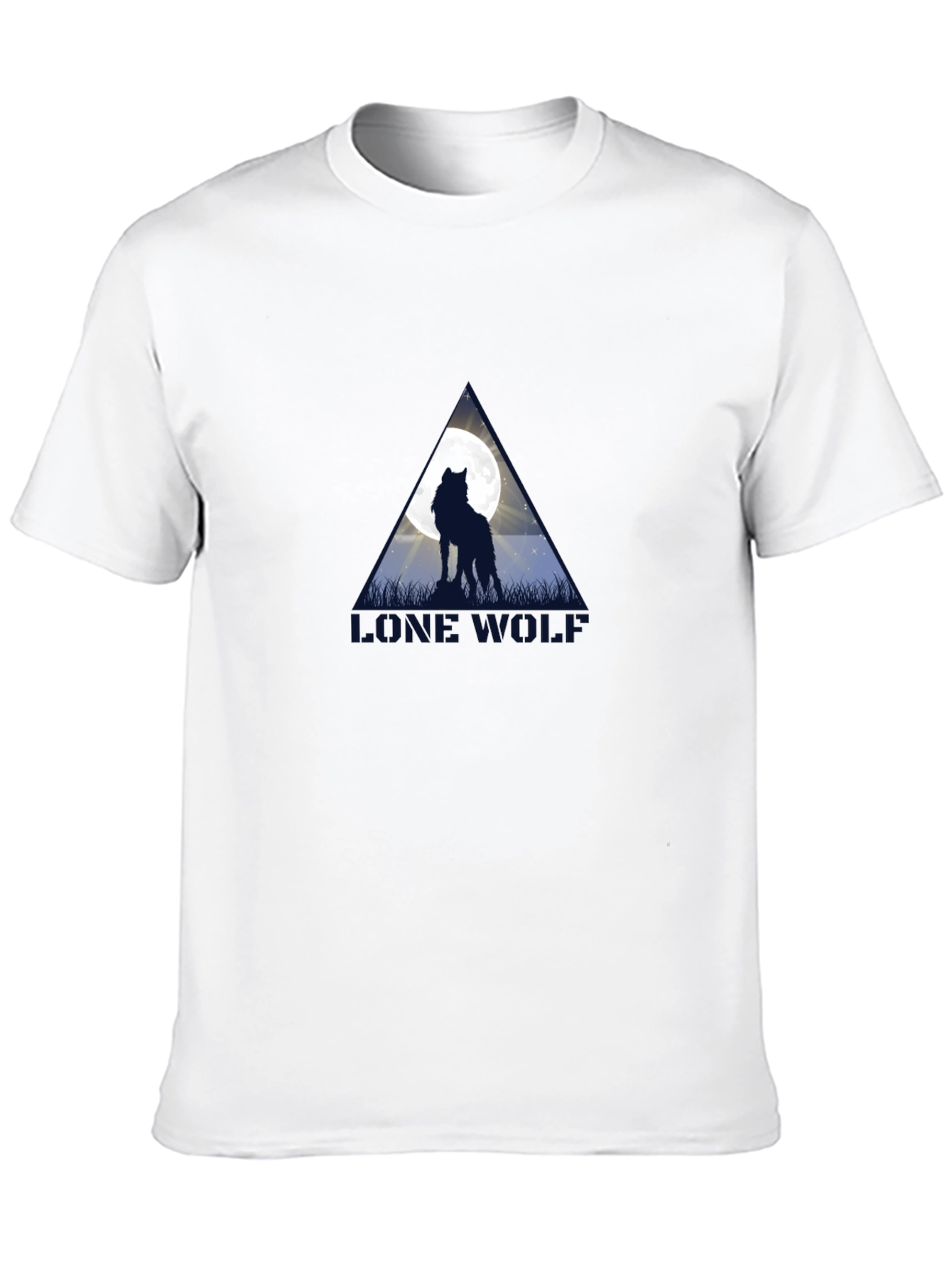 Lone Wolf Moon Graphic Black T-Shirt