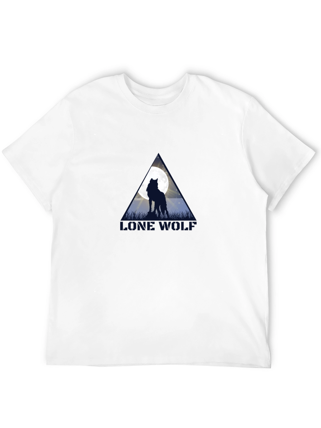 Lone Wolf Moon Graphic Black T-Shirt