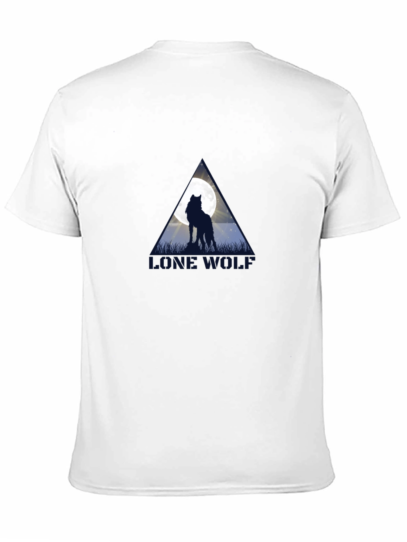 Lone Wolf Moon Graphic Black T-Shirt