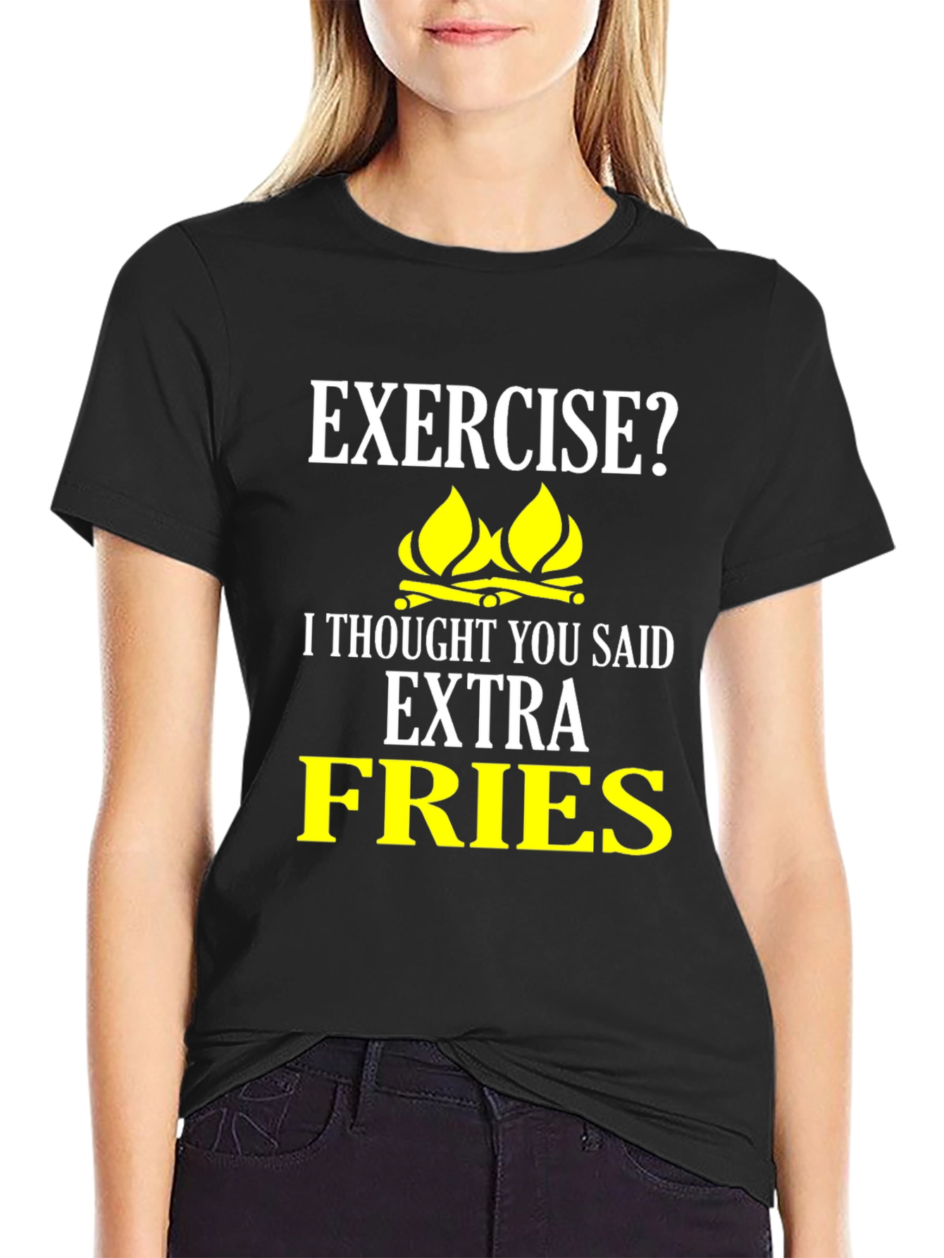 Funny Extra Fries Graphic T-Shirt